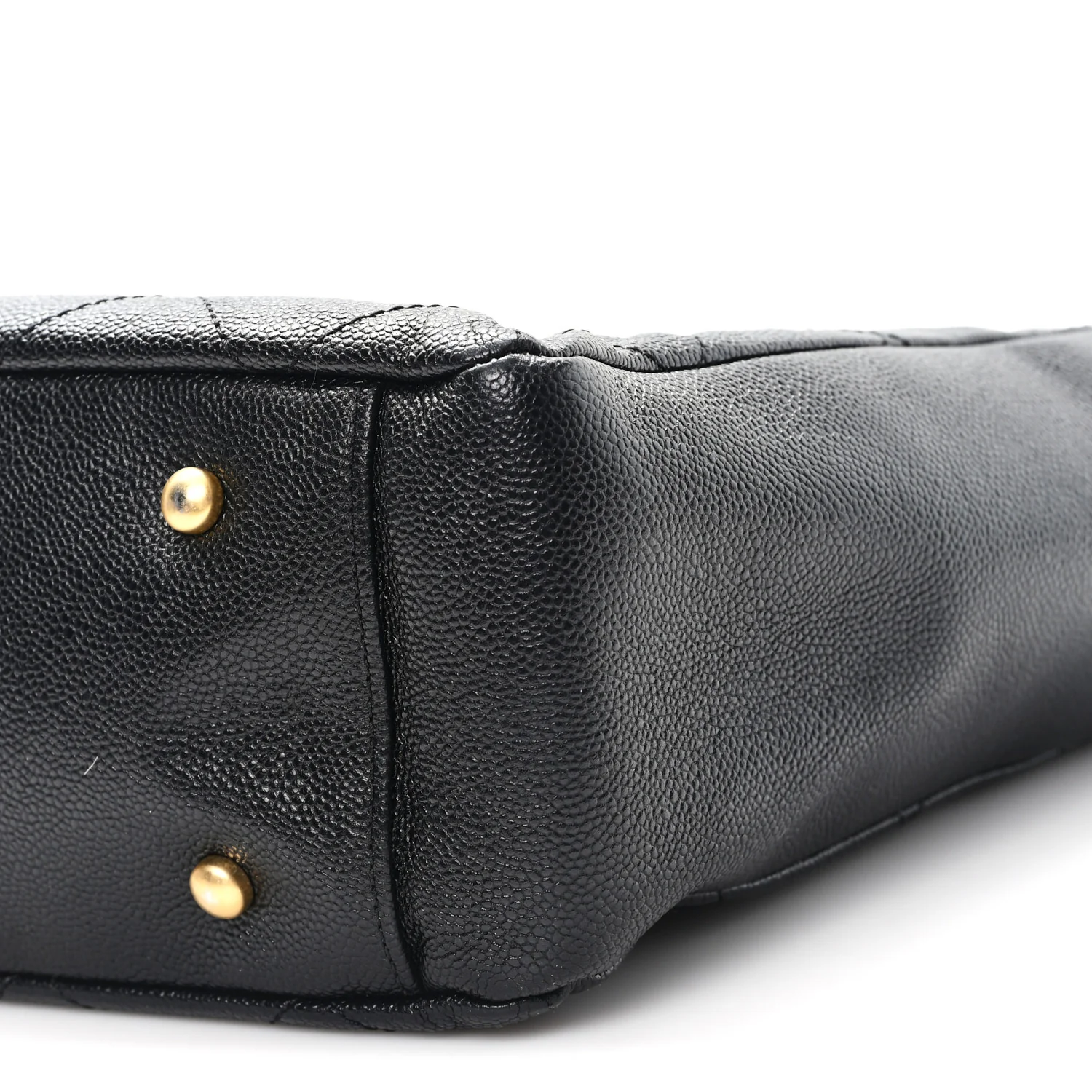 Caviar Quilted Small Trapezoid Chain Shopping Tote Black - Image 10