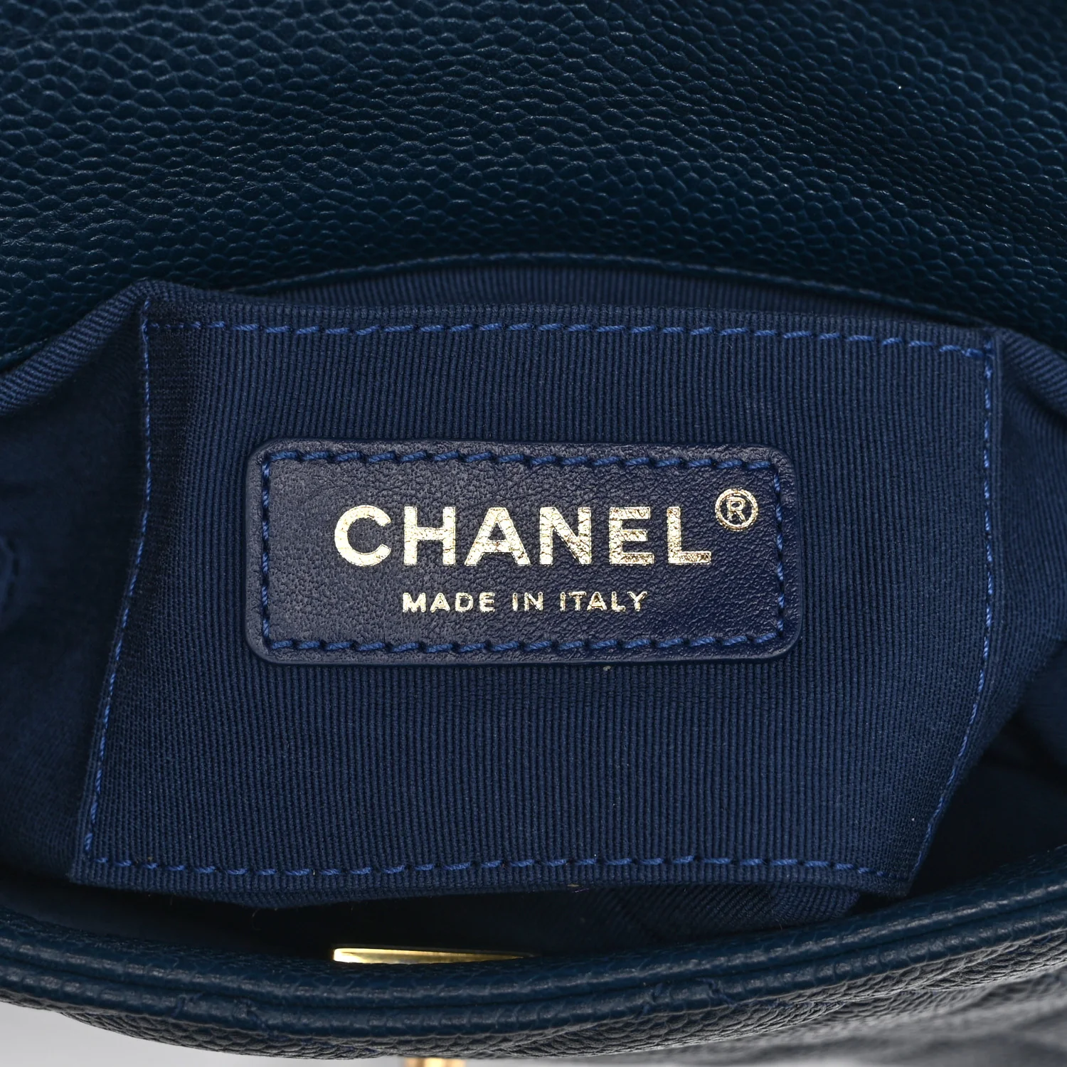 Caviar Quilted Small Twist Your Buttons Flap Blue - Image 6