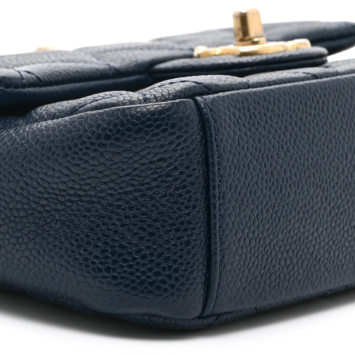 Caviar Quilted Small Twist Your Buttons Flap Blue - Image 9