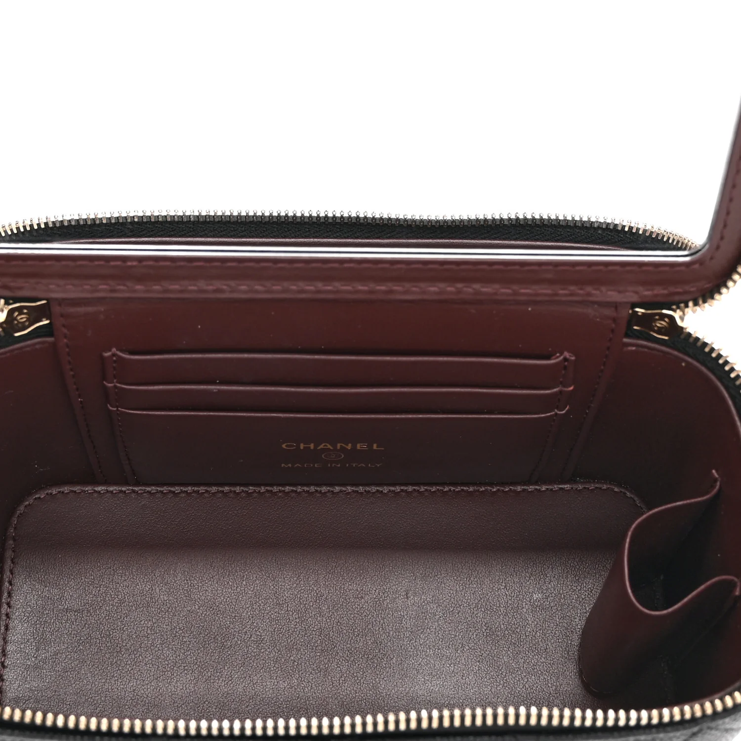 Caviar Quilted Small Vanity Case With Chain Black - Image 5