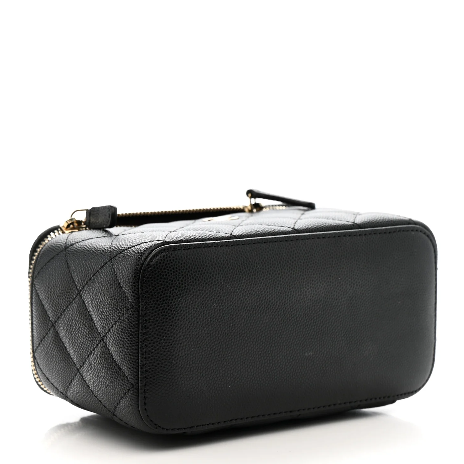 Caviar Quilted Small Vanity Case With Chain Black - Image 4