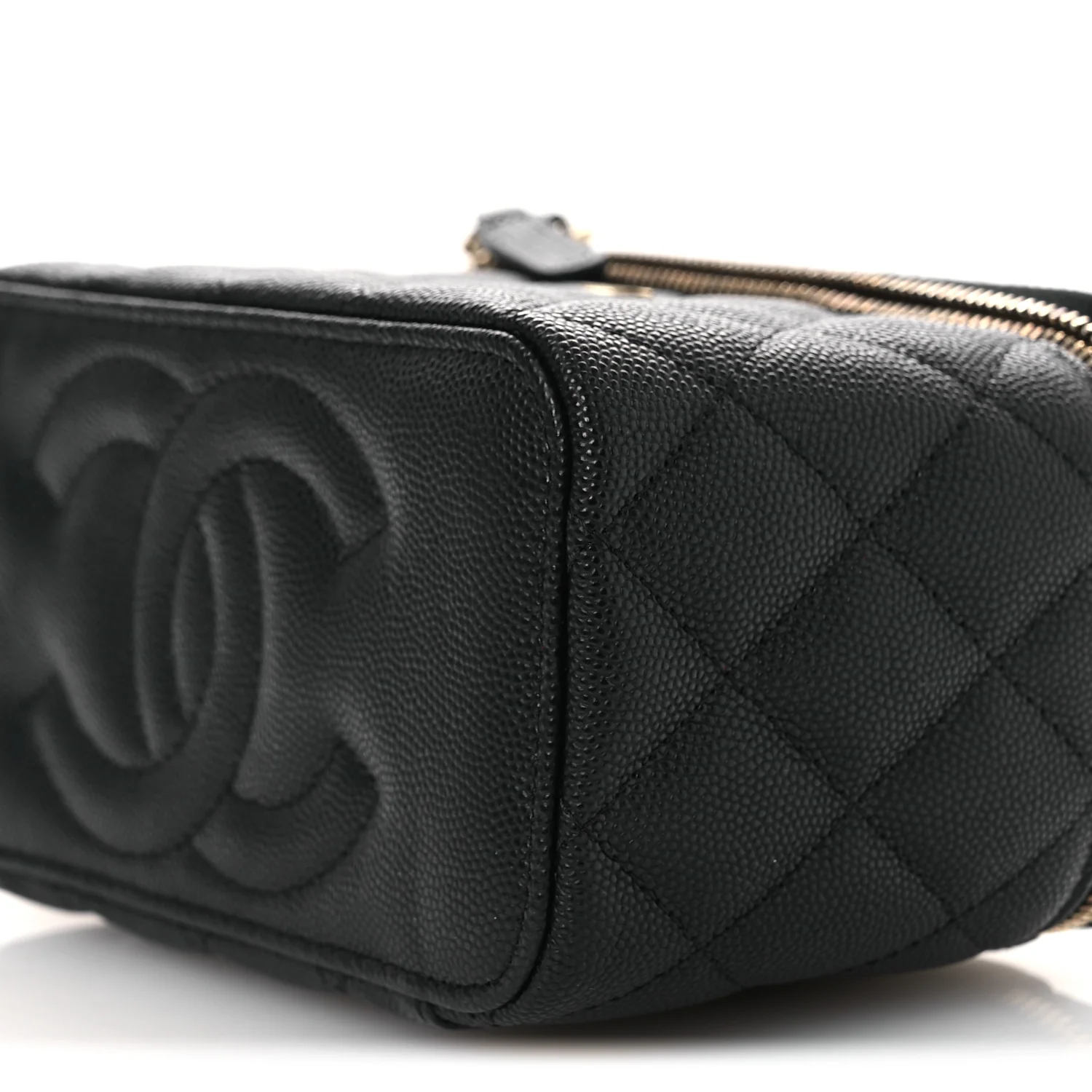 Caviar Quilted Small Vanity Case With Chain Black - Image 10