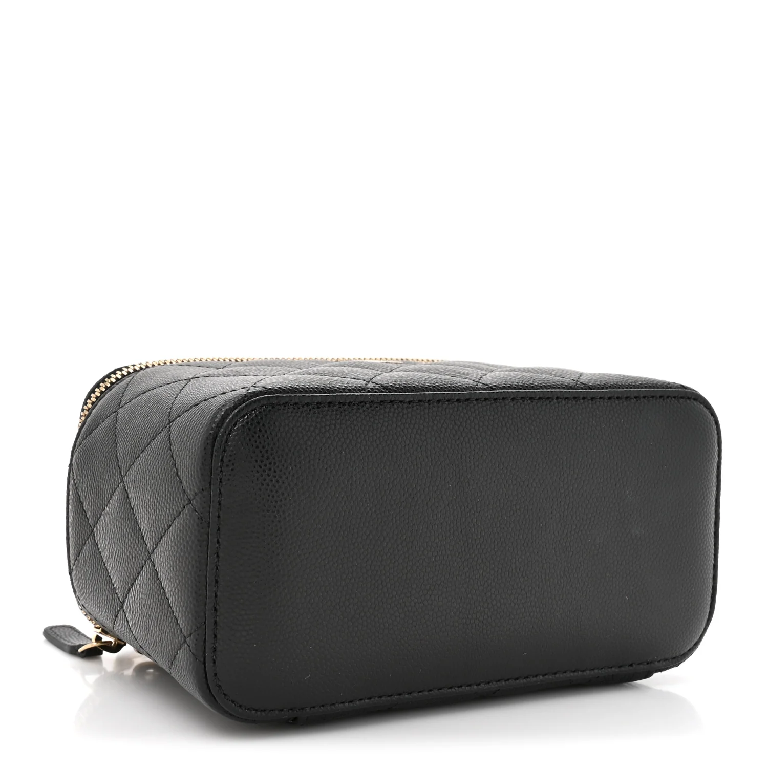 Caviar Quilted Small Vanity Case With Chain Black - Image 4