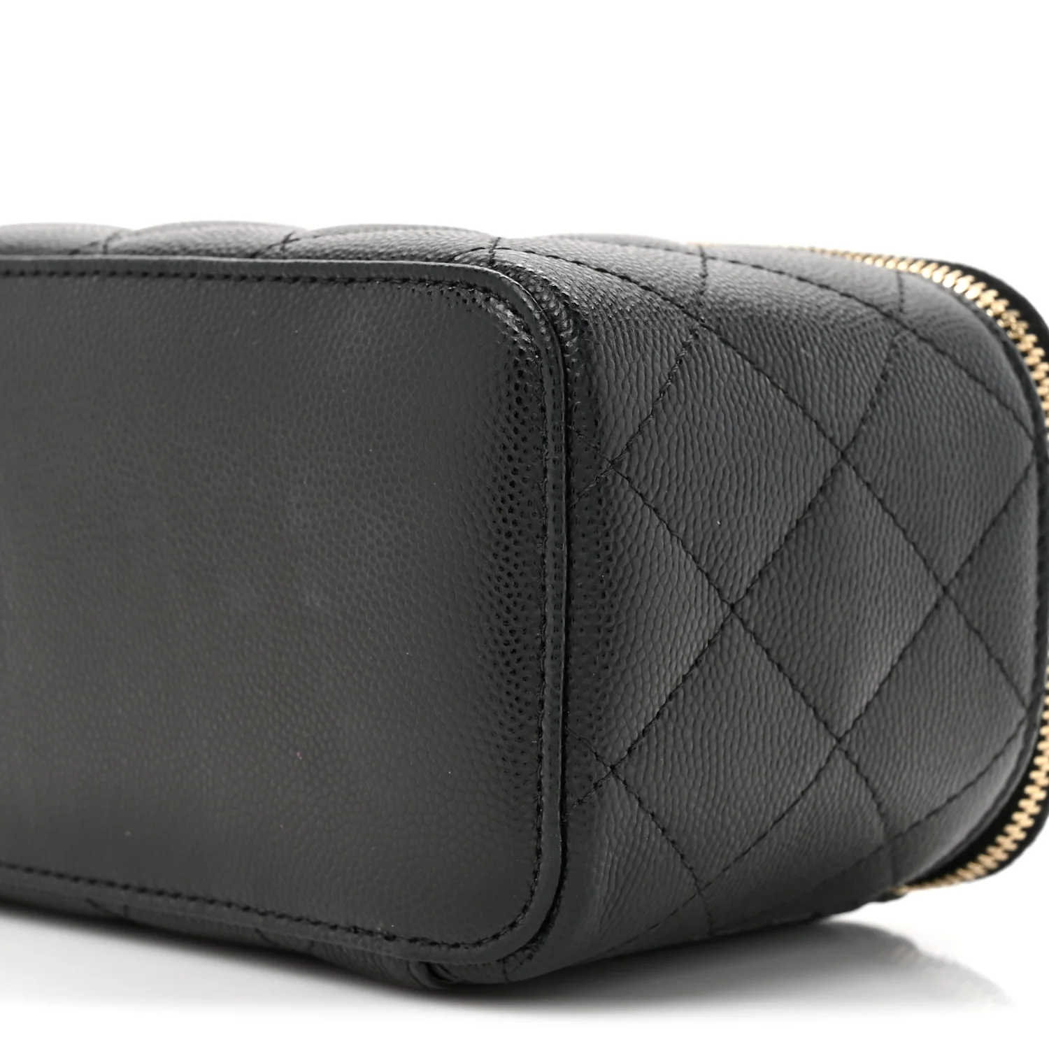 Caviar Quilted Small Vanity Case With Chain Black - Image 9