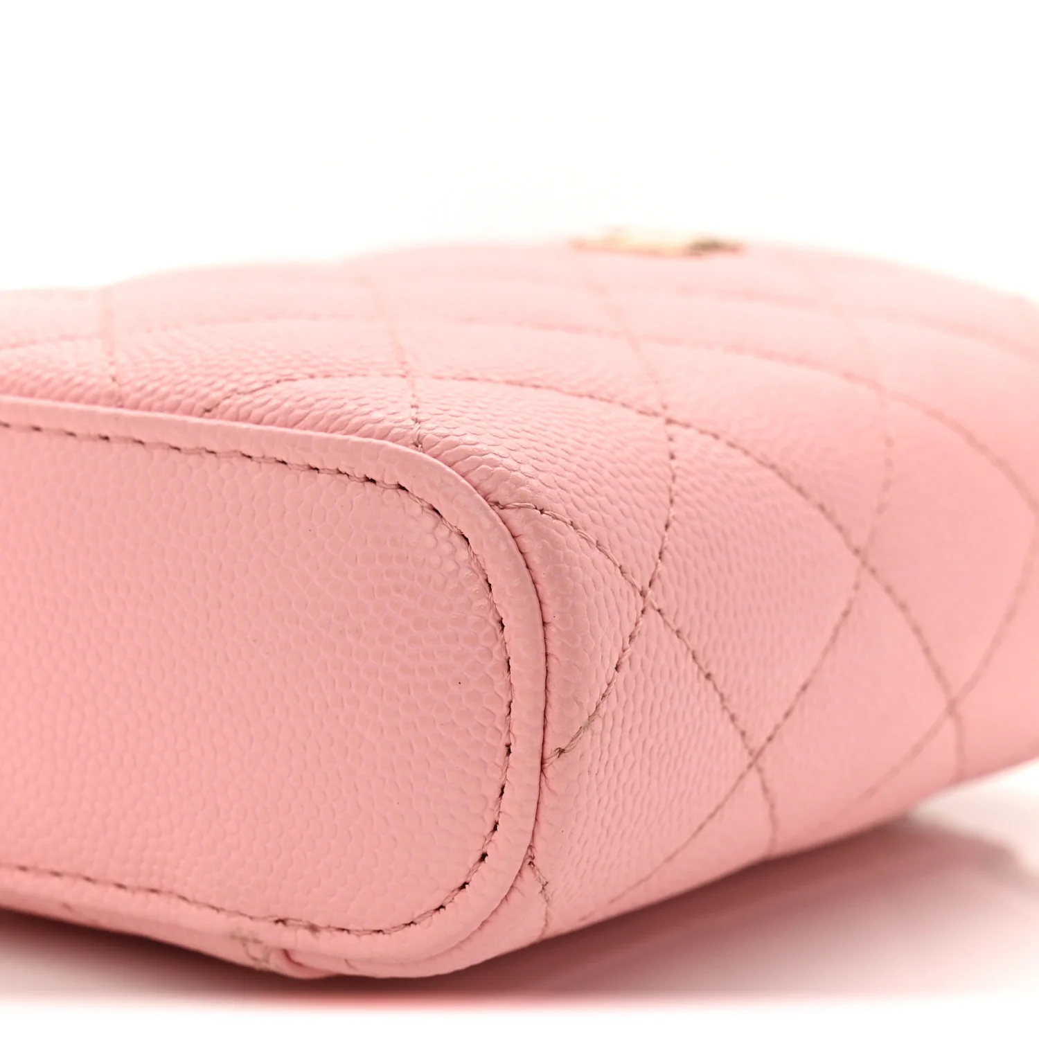 Caviar Quilted Small Vertical Coco Beauty Vanity Case With Chain Light Pink - Image 10