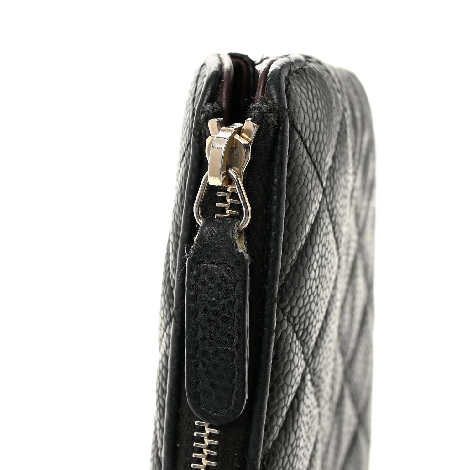 Caviar Quilted Small Zipped Clutch Black - Image 9