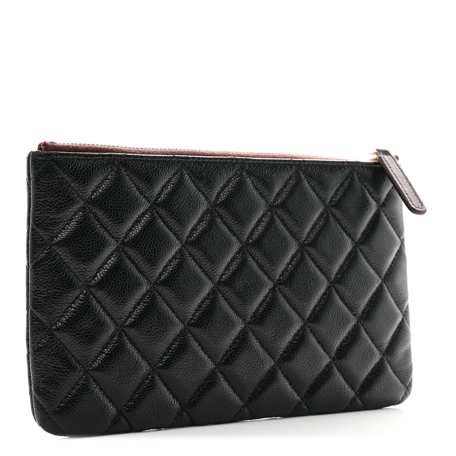 Caviar Quilted Small Zipped Pouch Black - Image 3