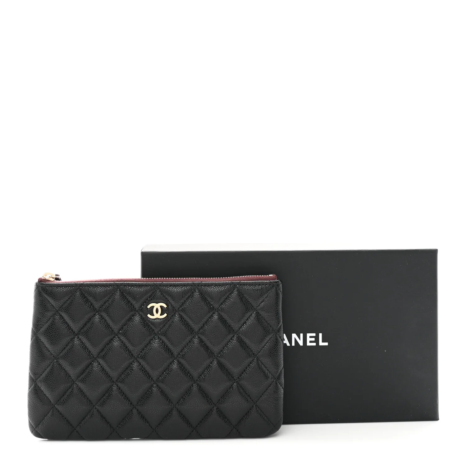 Caviar Quilted Small Zipped Pouch Black - Image 8