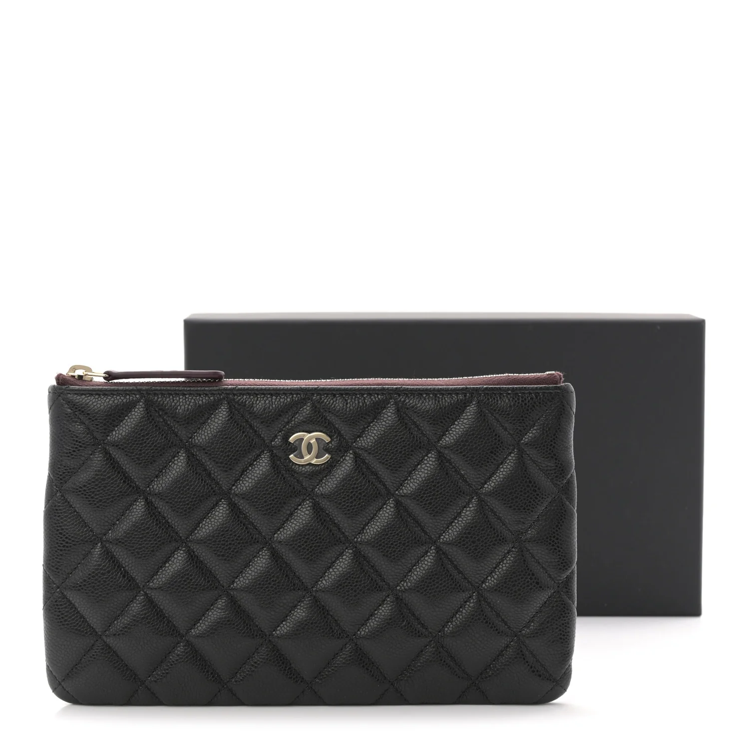 Caviar Quilted Small Zipped Pouch Black - Image 8