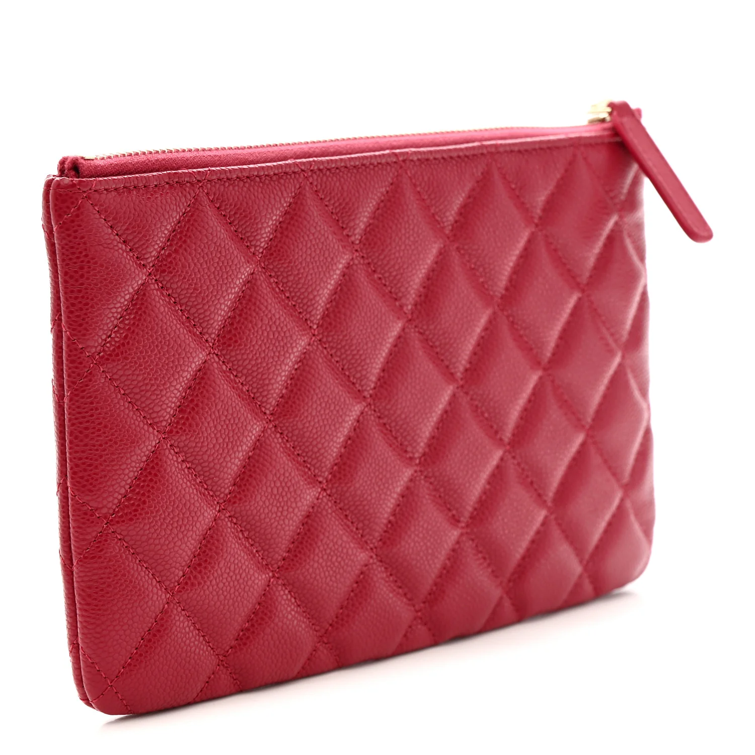 Caviar Quilted Small Zipped Pouch Pink - Image 3