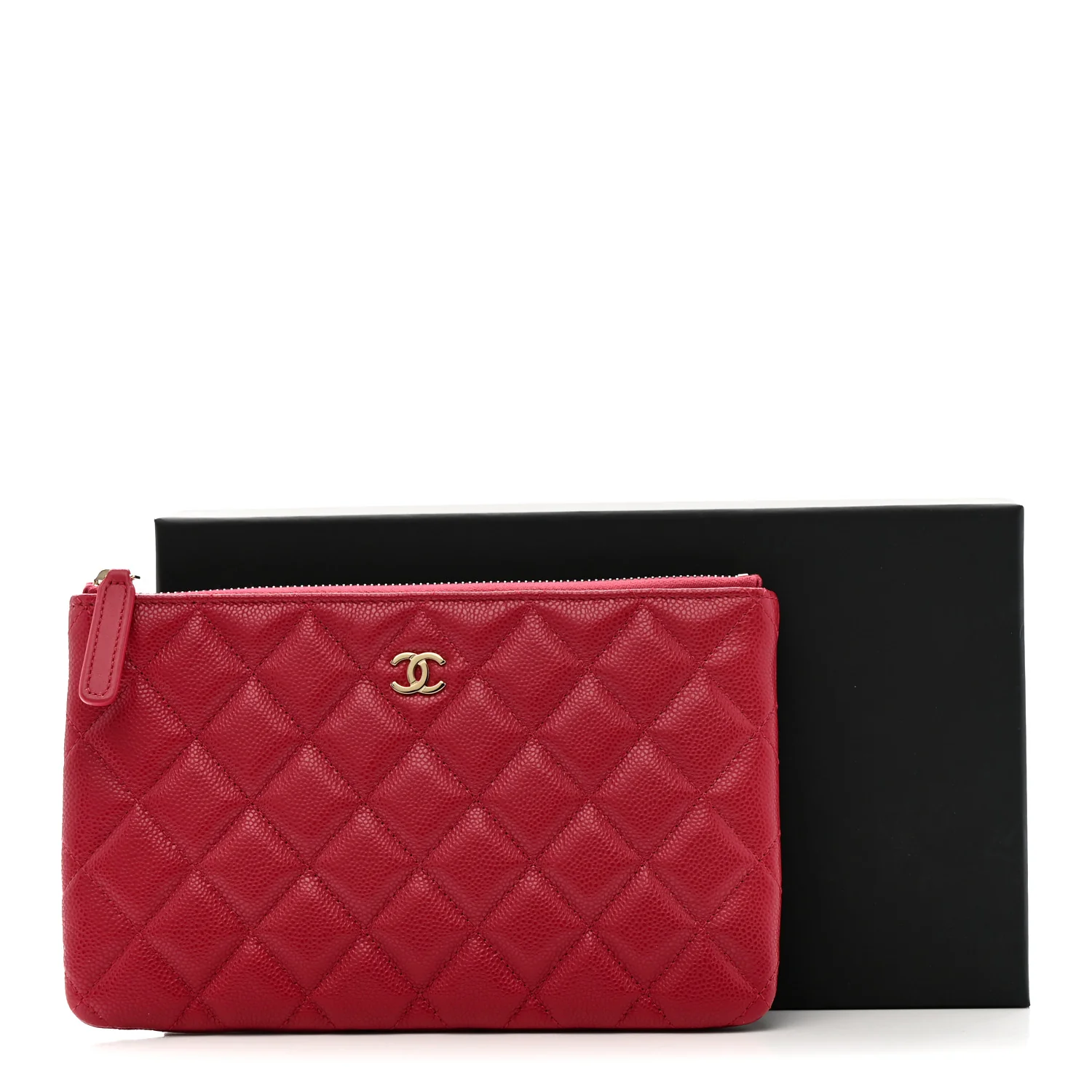 Caviar Quilted Small Zipped Pouch Pink - Image 8