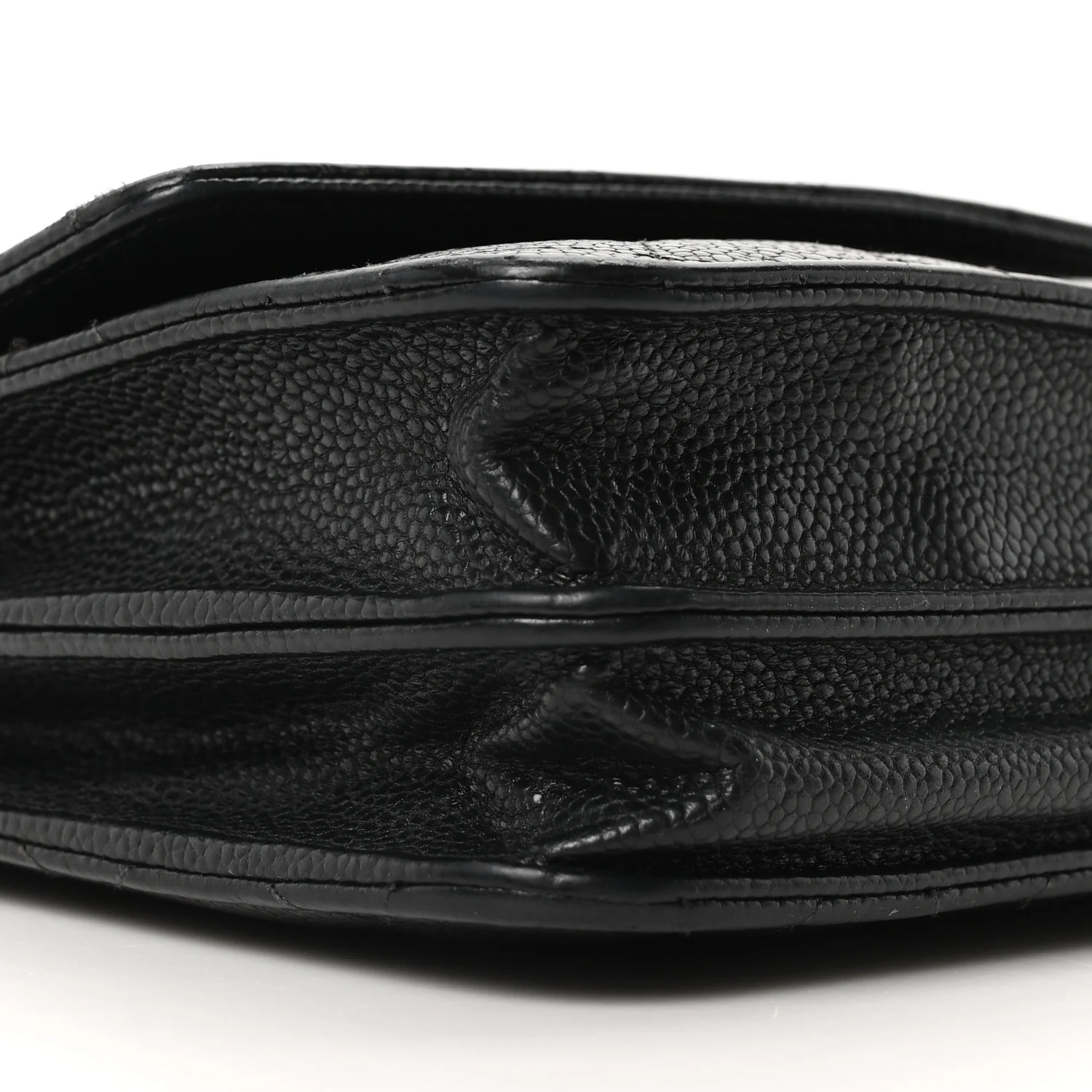 Caviar Quilted Square Wallet On Chain WOC Black - Image 10