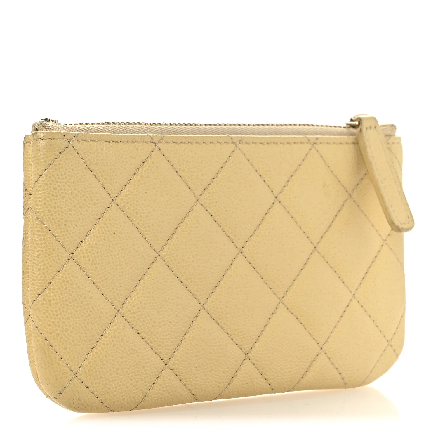 Caviar Quilted Studded CC Small Pouch Yellow - Image 3
