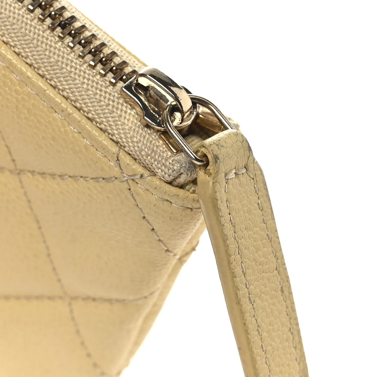 Caviar Quilted Studded CC Small Pouch Yellow - Image 8