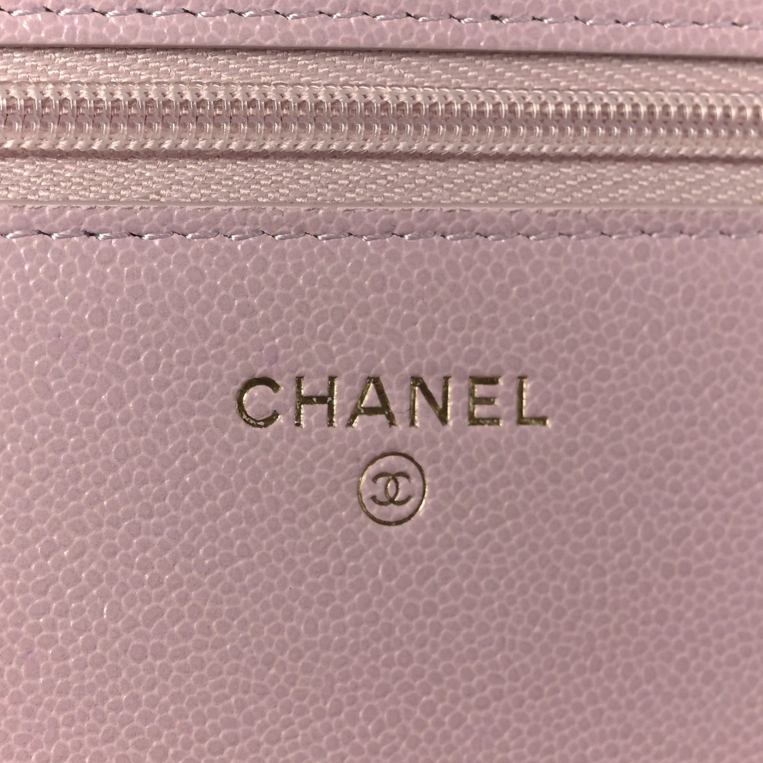 Caviar Quilted Studded CC Wallet on Chain WOC Light Pink - Image 6