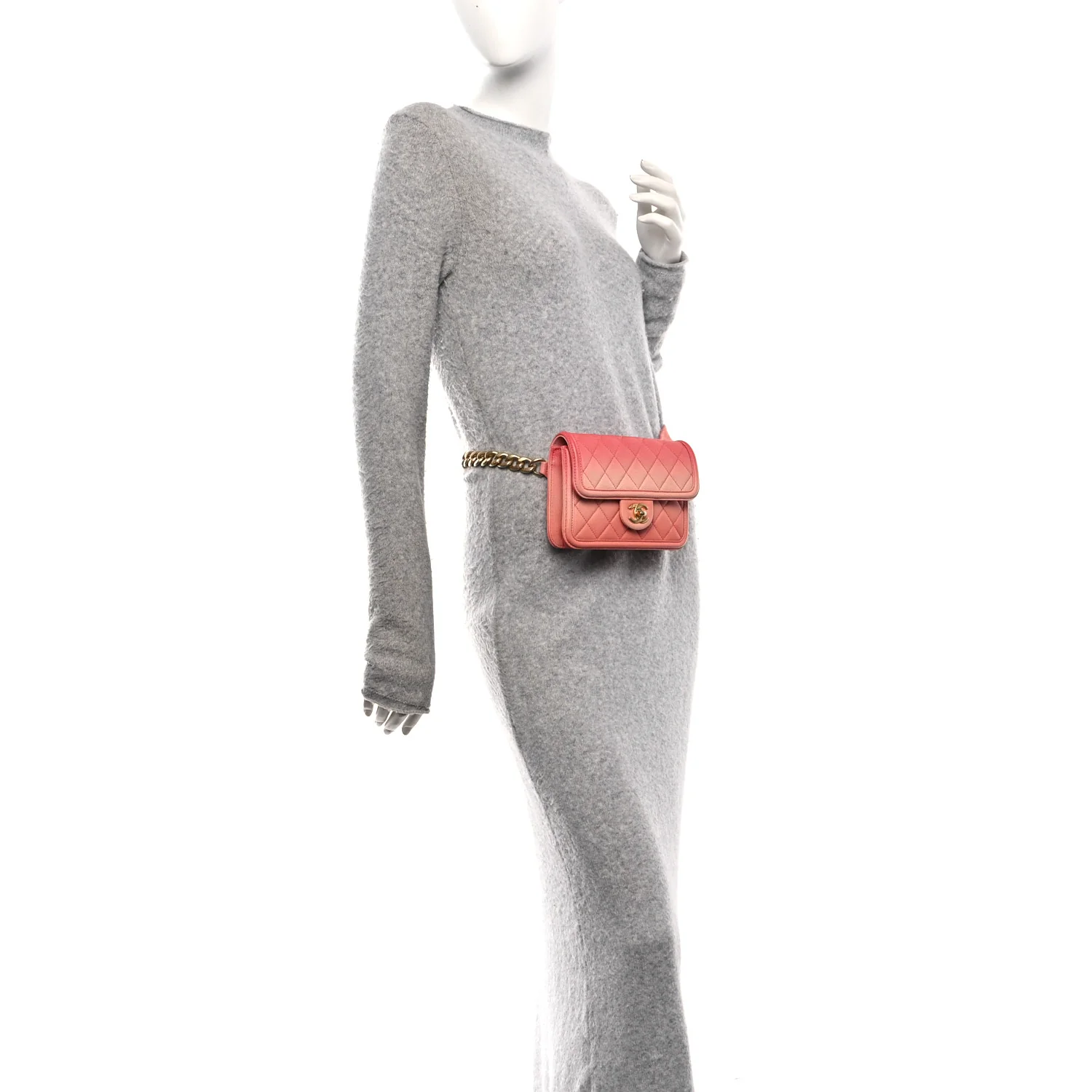 Caviar Quilted Sunset On The Sea Waist Bag Coral - Image 3