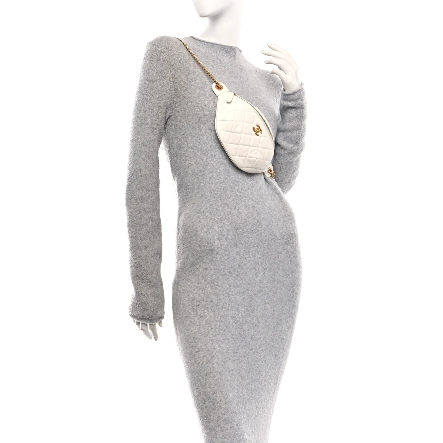 Caviar Quilted Sweetheart Belt Bag White - Image 2
