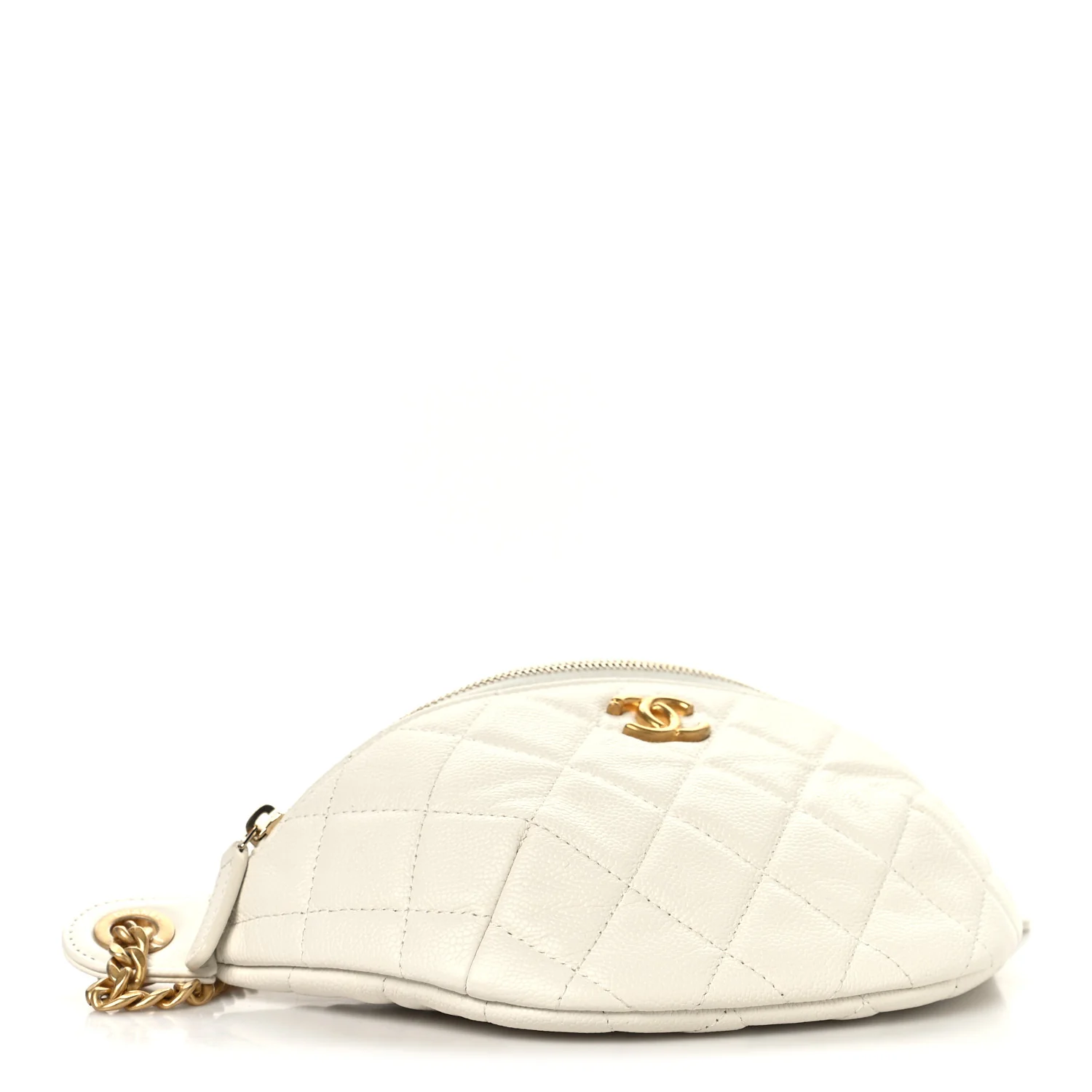 Caviar Quilted Sweetheart Belt Bag White - Image 4