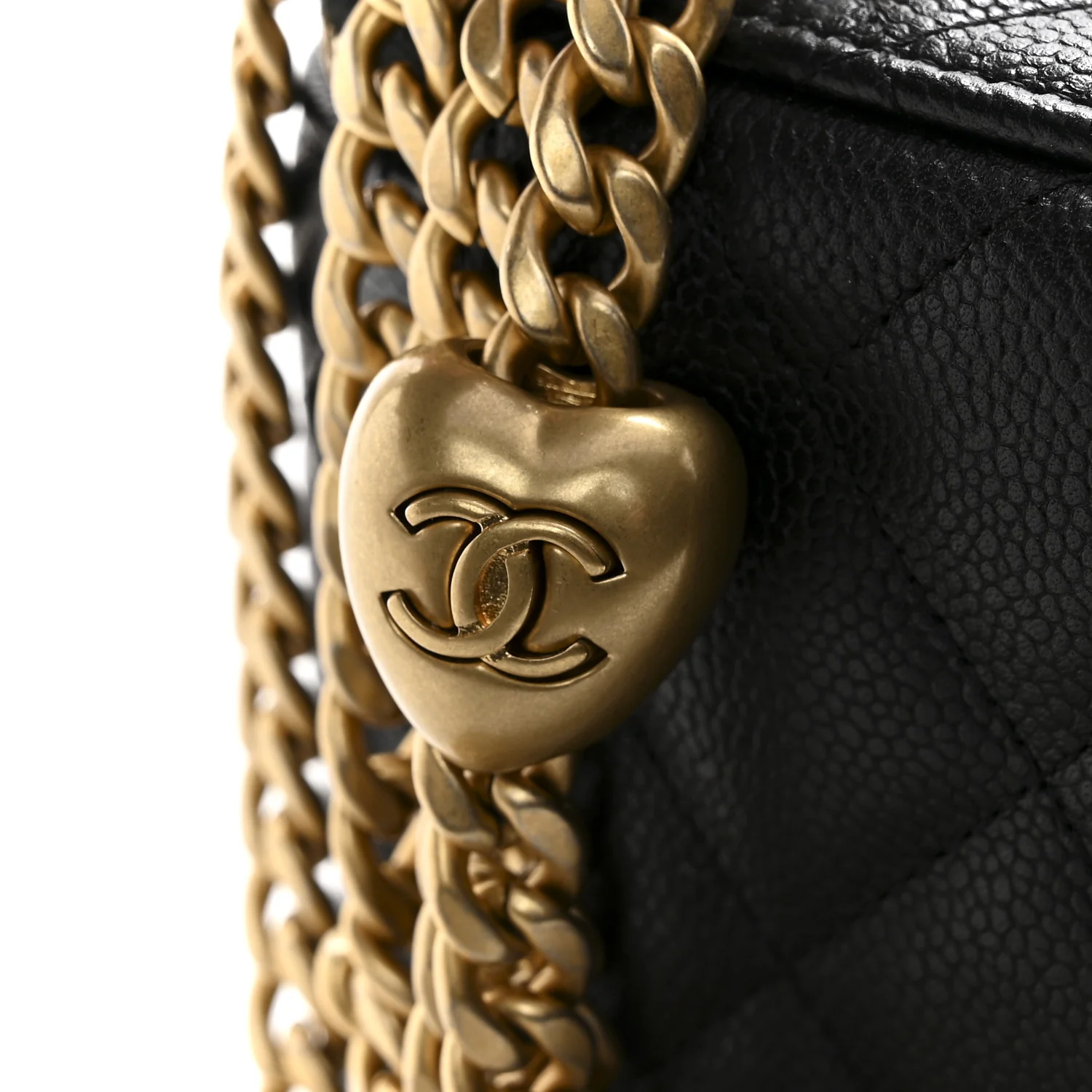 Caviar Quilted Sweetheart Vanity Case Black - Image 13