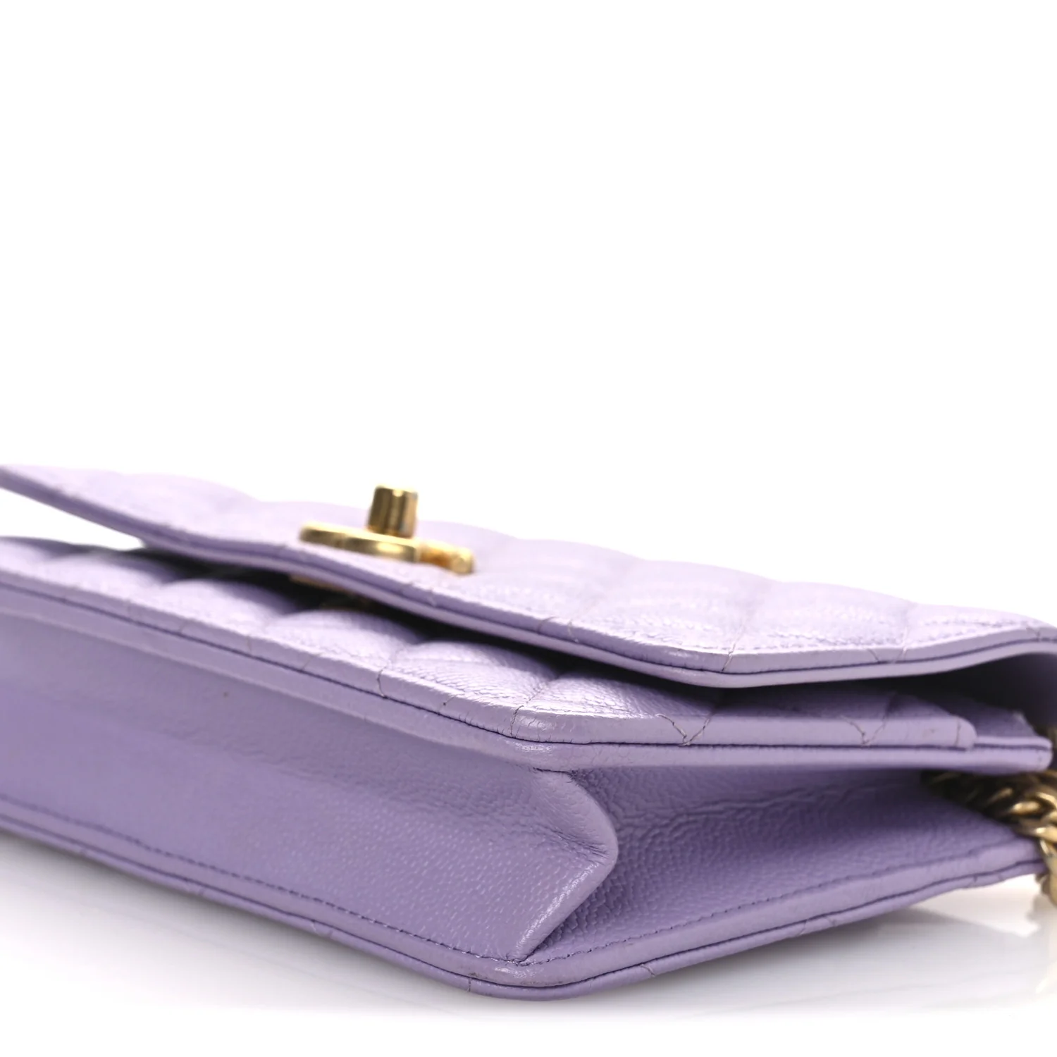 Caviar Quilted Sweetheart Wallet On Chain WOC Light Purple - Image 11