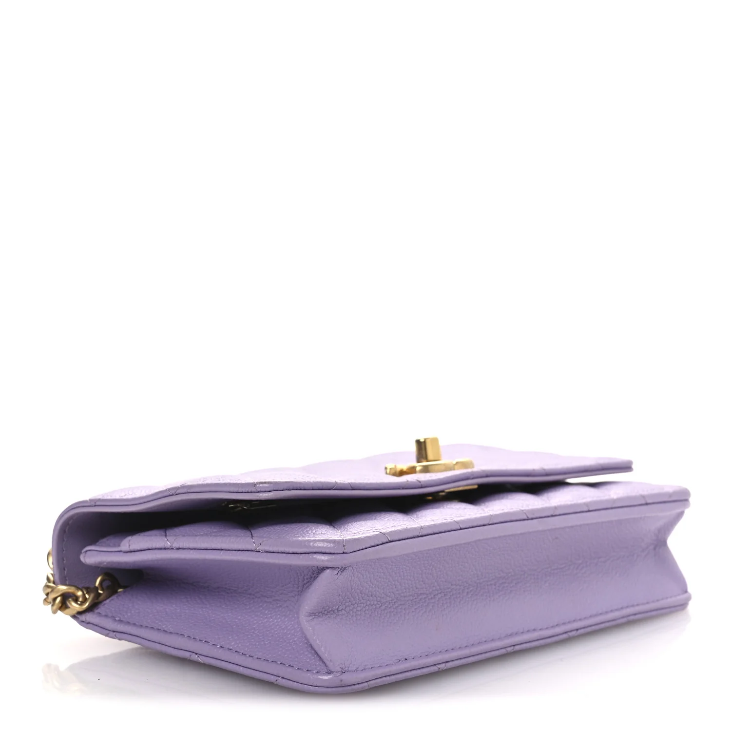 Caviar Quilted Sweetheart Wallet On Chain WOC Light Purple - Image 4