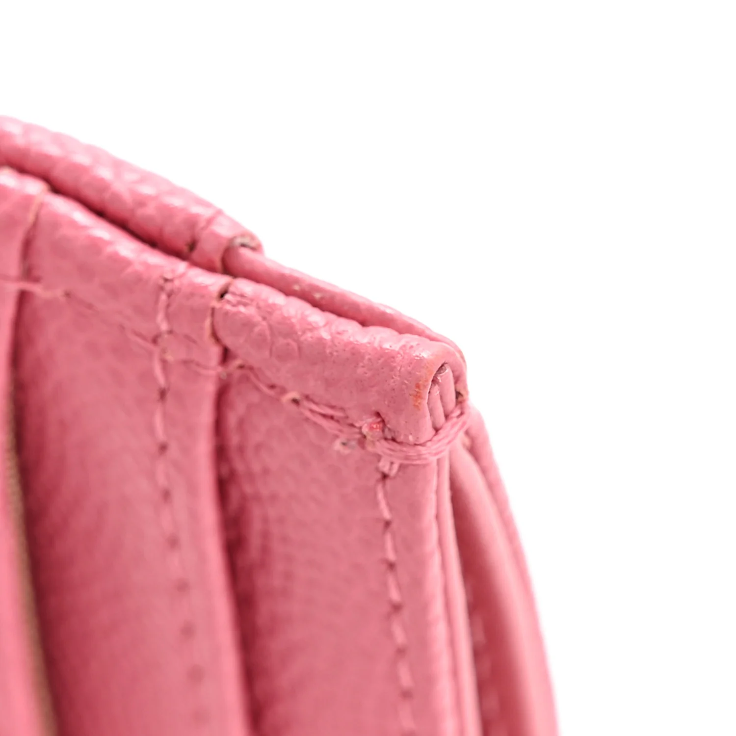 Caviar Quilted Textured CC Card Holder Pink - Image 17