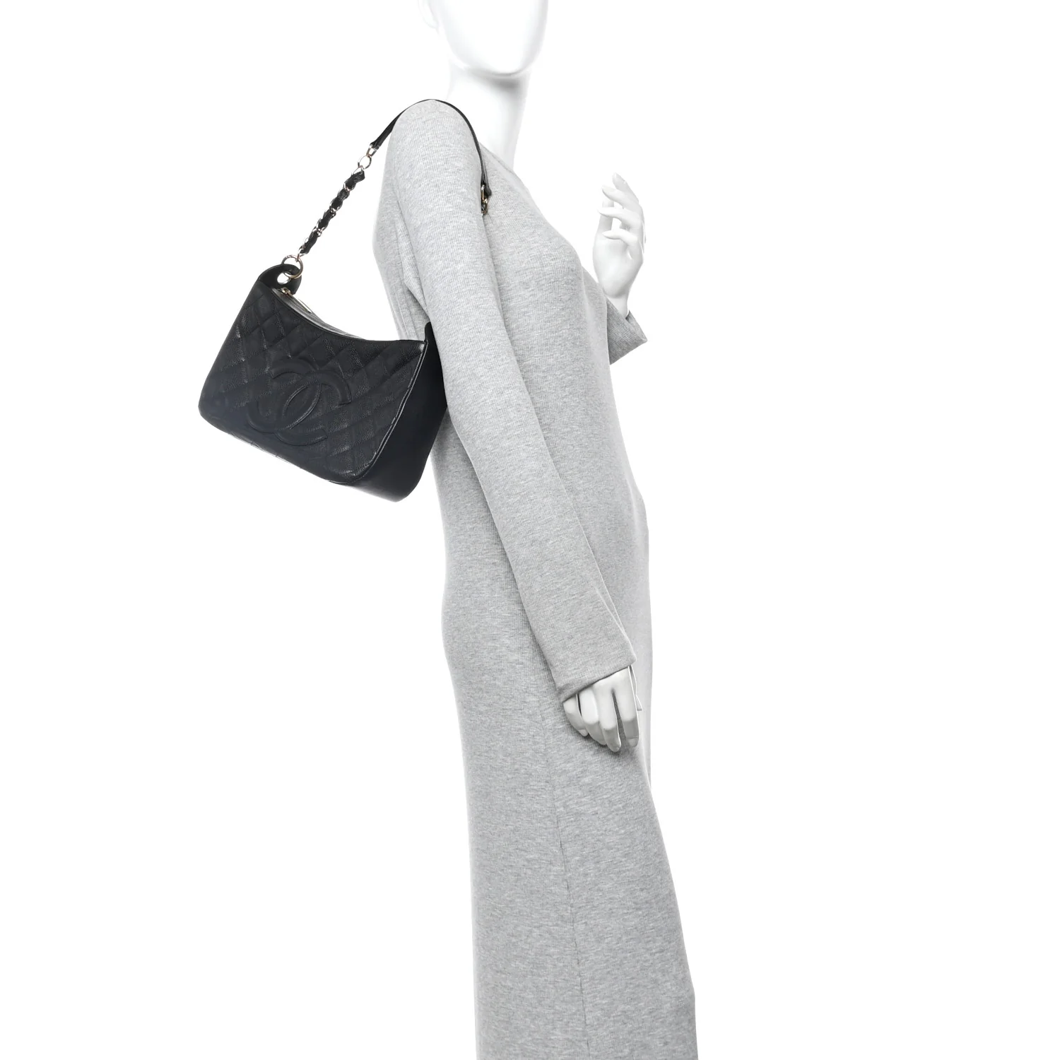 Caviar Quilted Timeless CC Shoulder Bag Black - Image 2