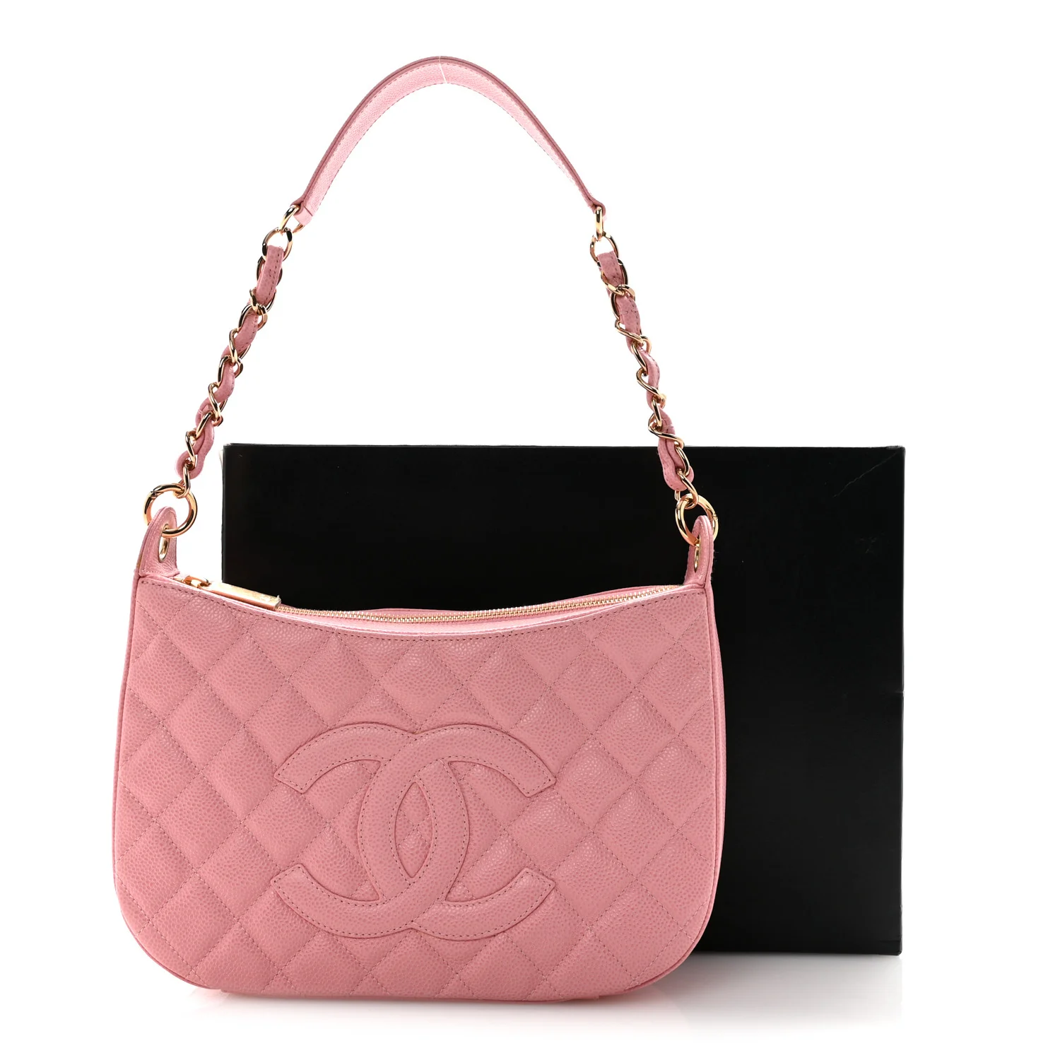 Caviar Quilted Timeless CC Shoulder Bag Pink - Image 13