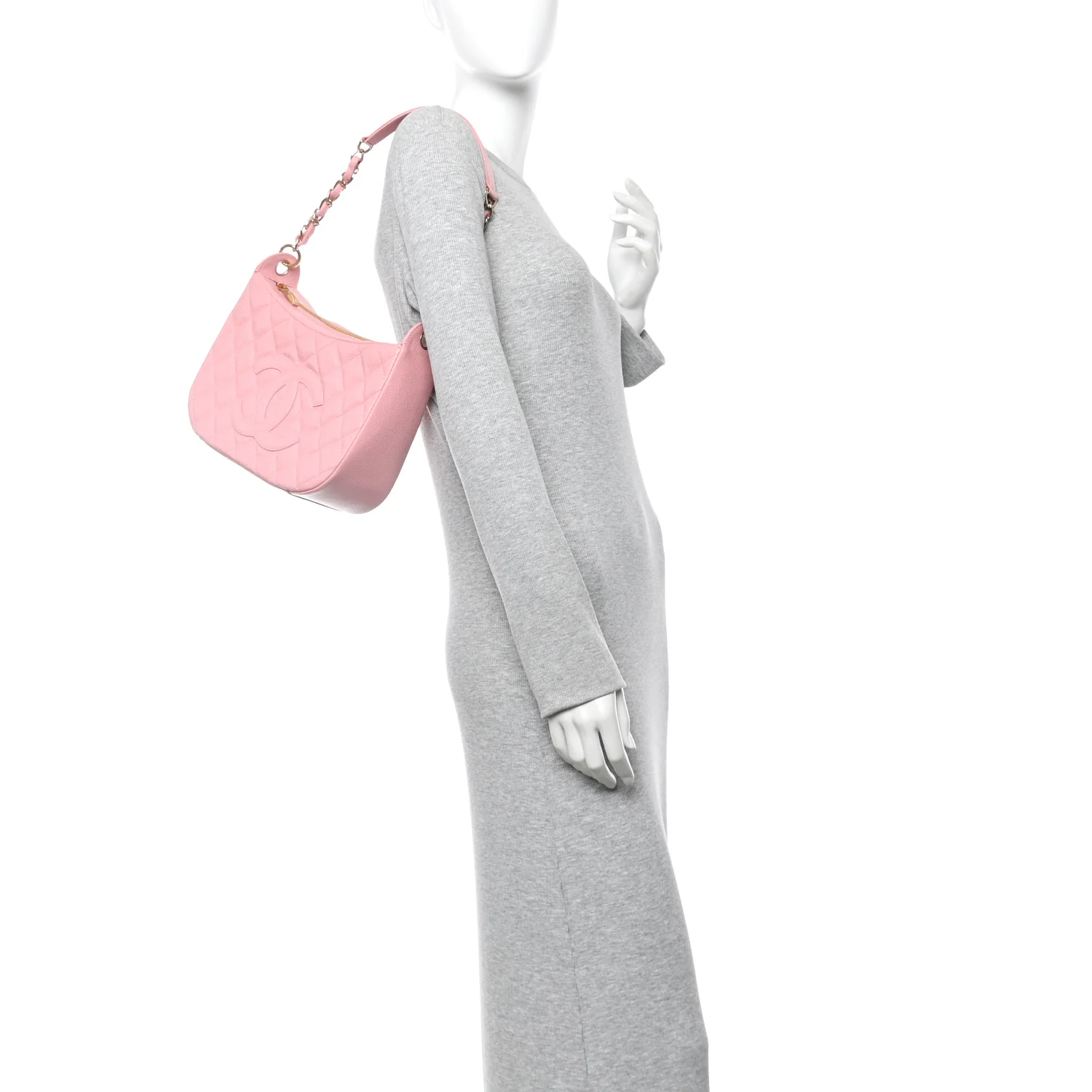 Caviar Quilted Timeless CC Shoulder Bag Pink - Image 2