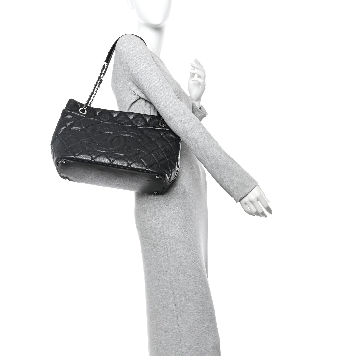 Caviar Quilted Timeless CC Soft Tote Black - Image 2