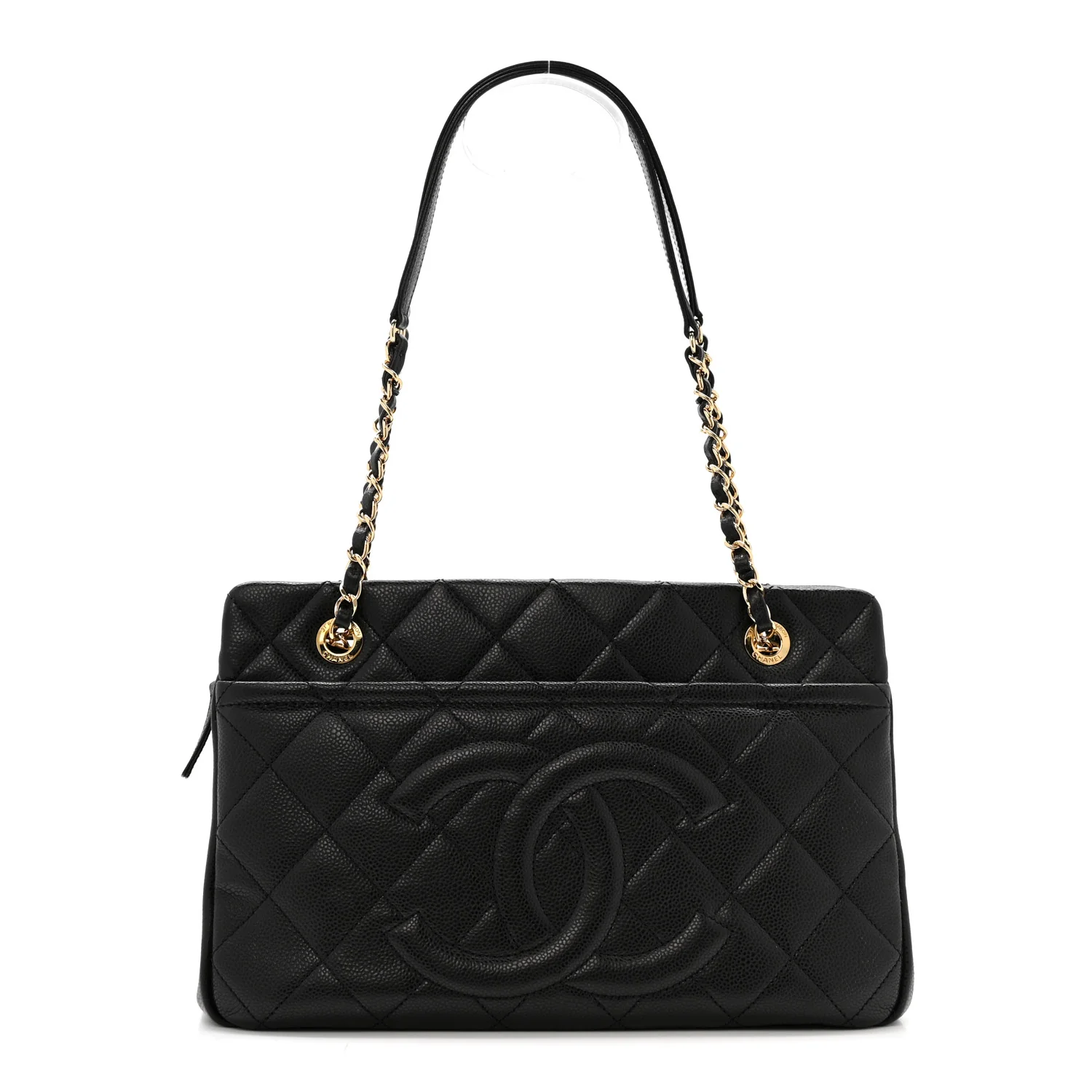 Caviar Quilted Timeless CC Soft Tote Black