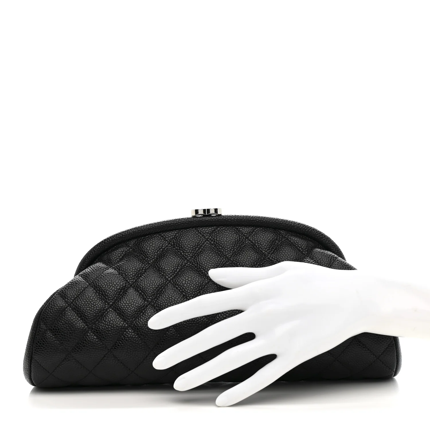 Caviar Quilted Timeless Clutch Black - Image 2