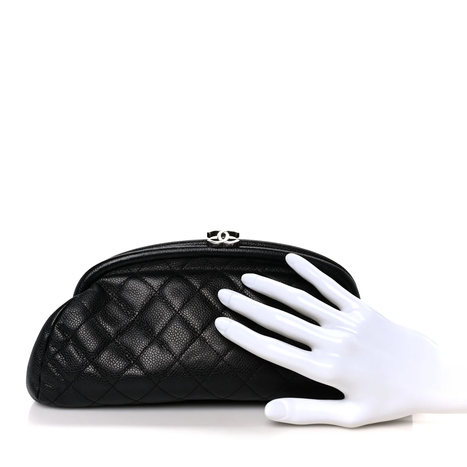 Caviar Quilted Timeless Clutch Black - Image 2