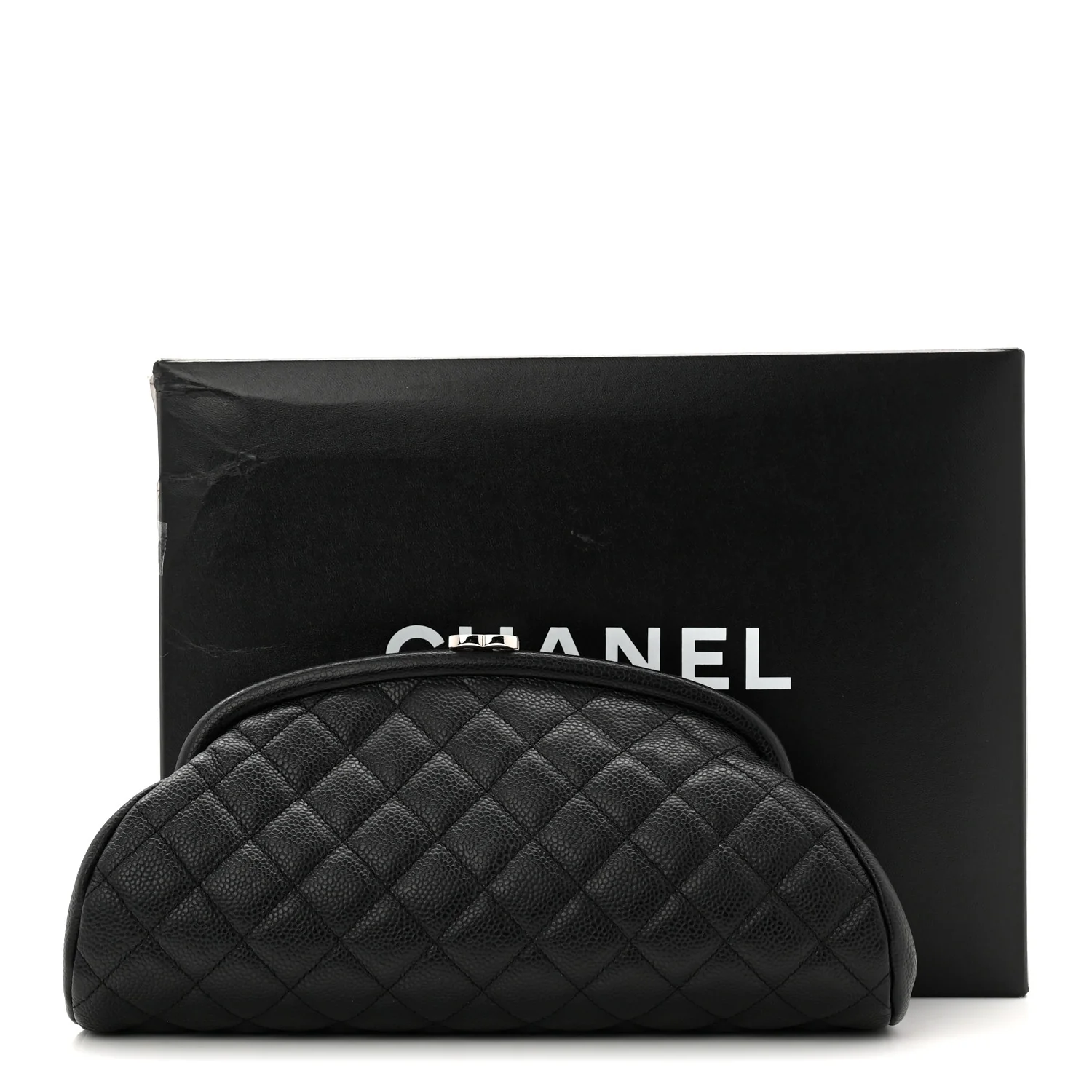 Caviar Quilted Timeless Clutch Black - Image 8