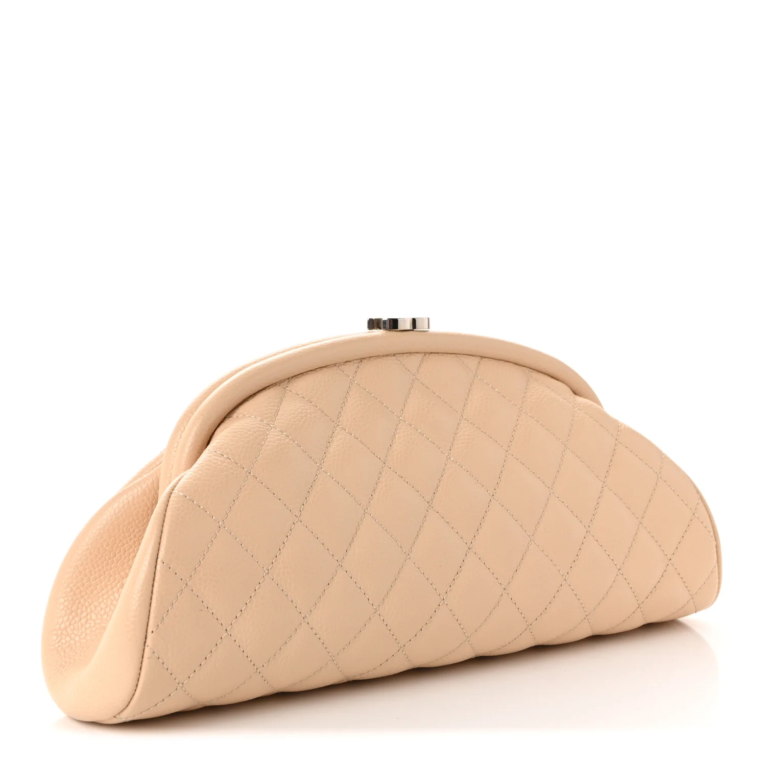 Caviar Quilted Timeless Clutch Light Beige - Image 3