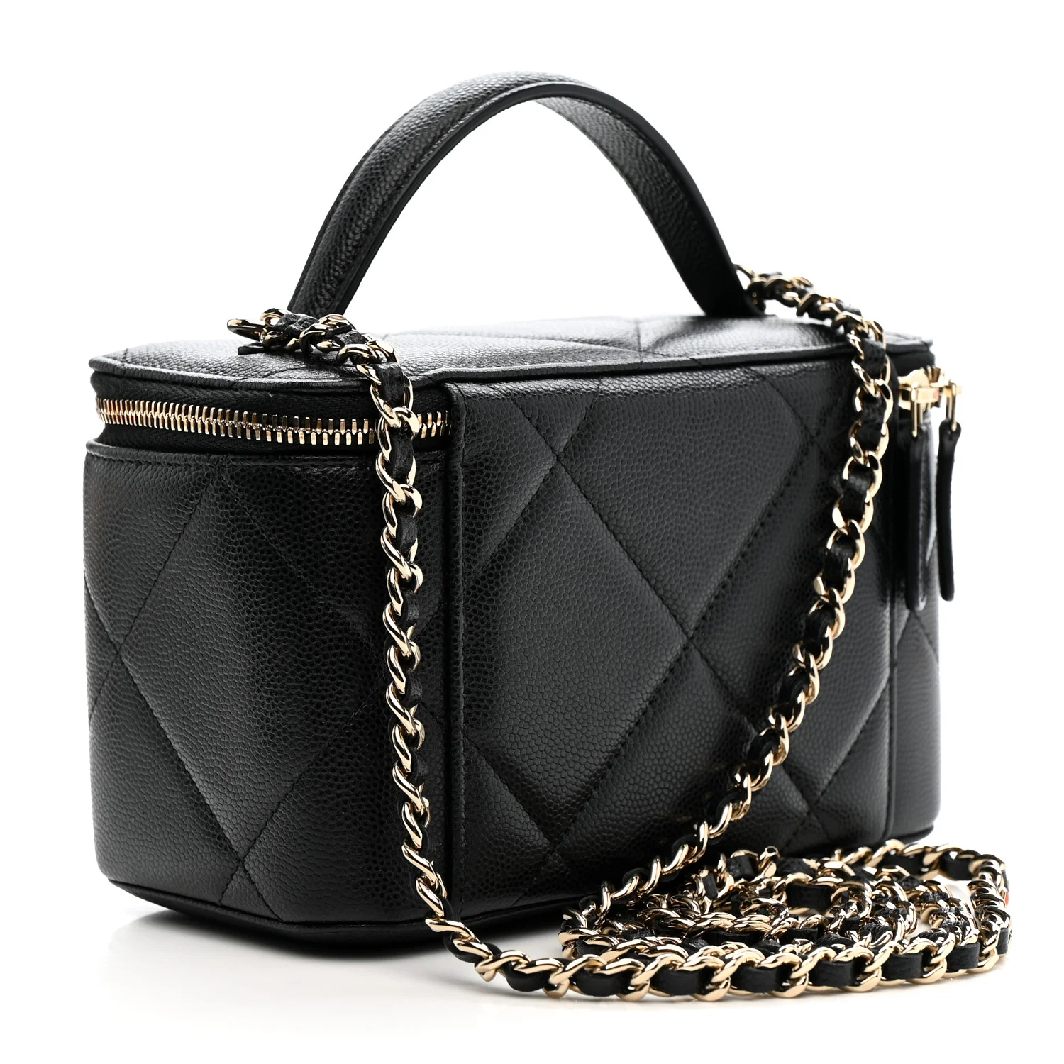 Caviar Quilted Top Handle Long Vanity Black - Image 3
