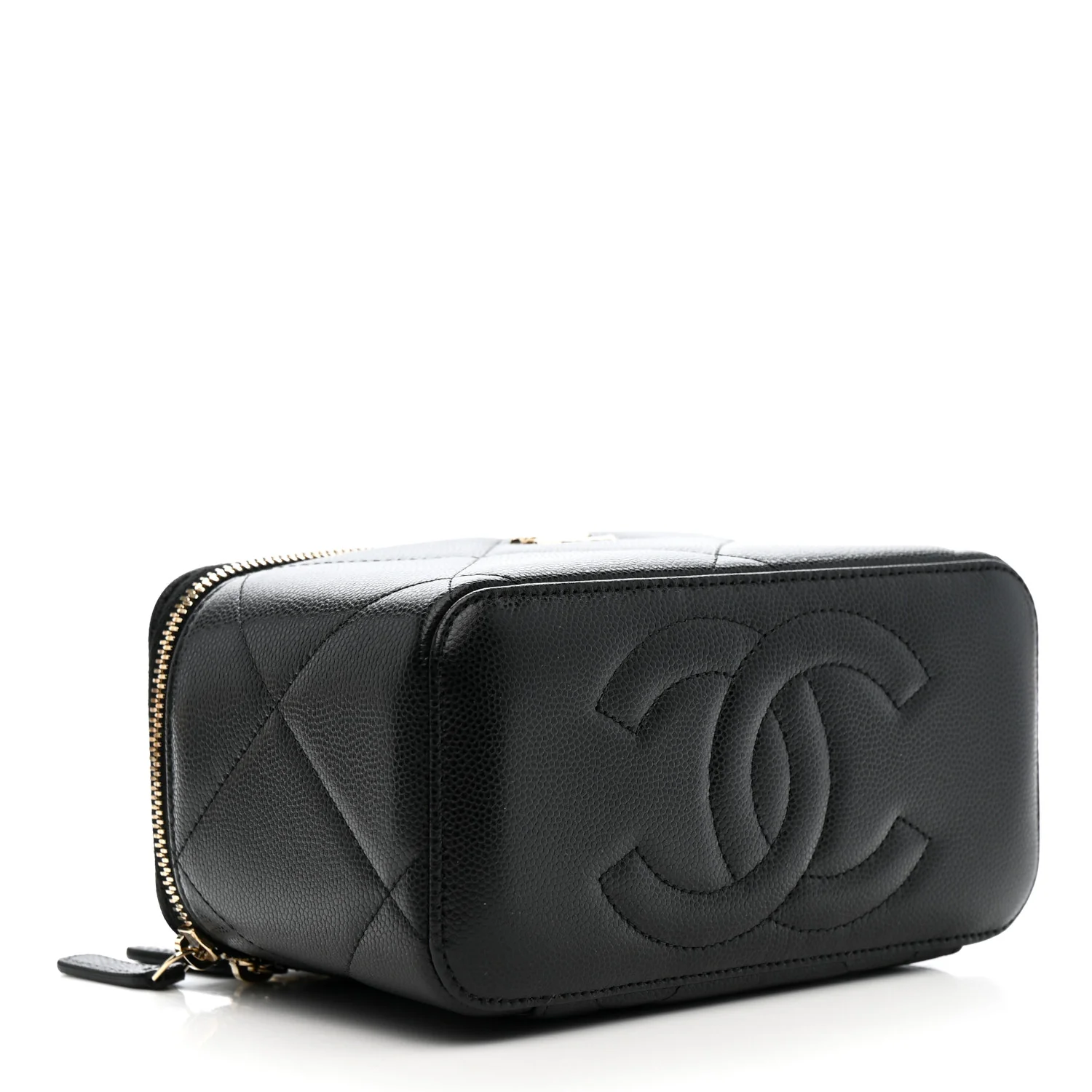 Caviar Quilted Top Handle Long Vanity Black - Image 4