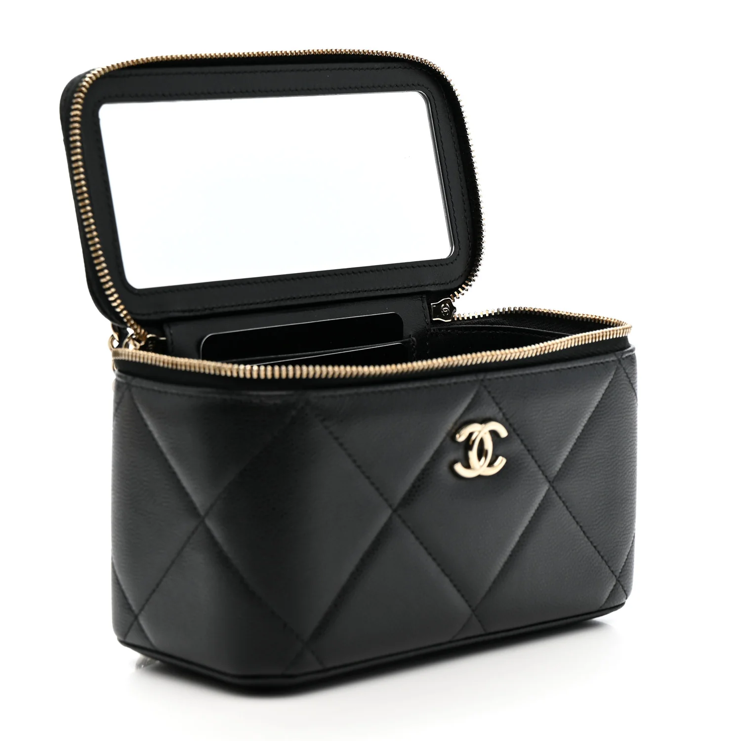 Caviar Quilted Top Handle Long Vanity Black - Image 5