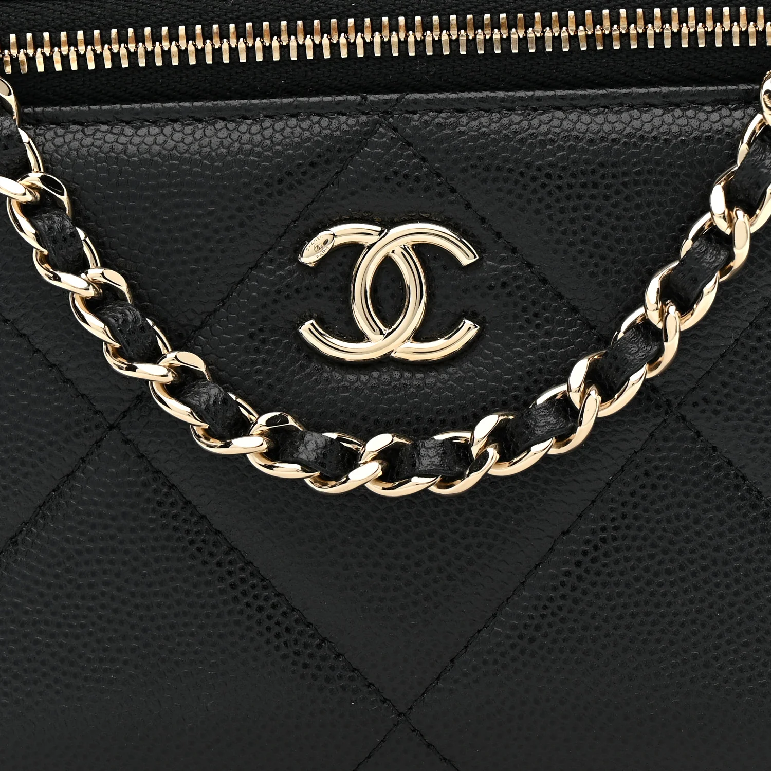 Caviar Quilted Top Handle Long Vanity Black - Image 9