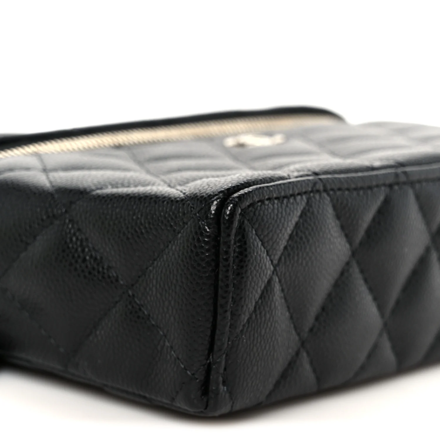 Caviar Quilted Top Handle Slim Vanity With Chain Black - Image 9