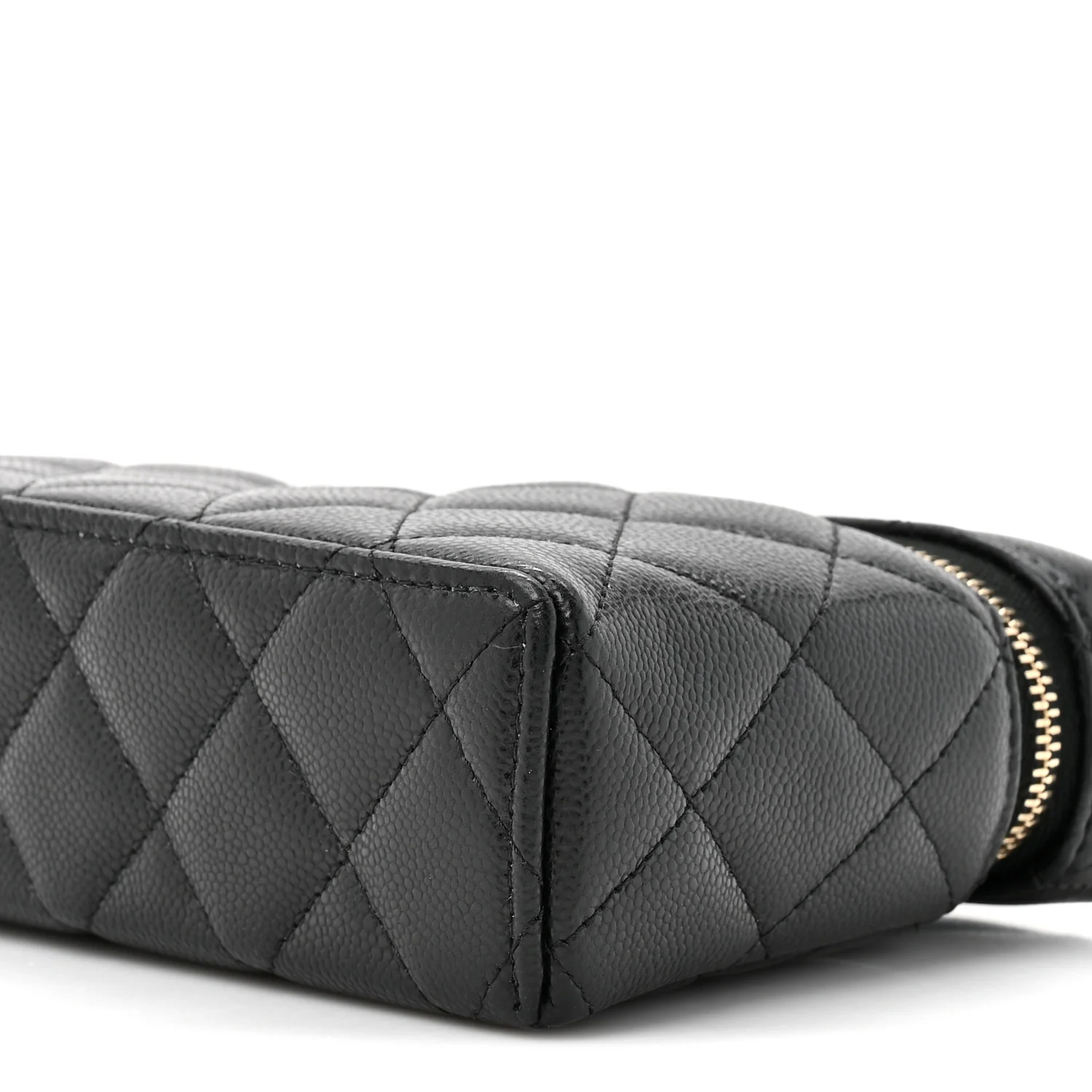 Caviar Quilted Top Handle Slim Vanity With Chain Black - Image 17