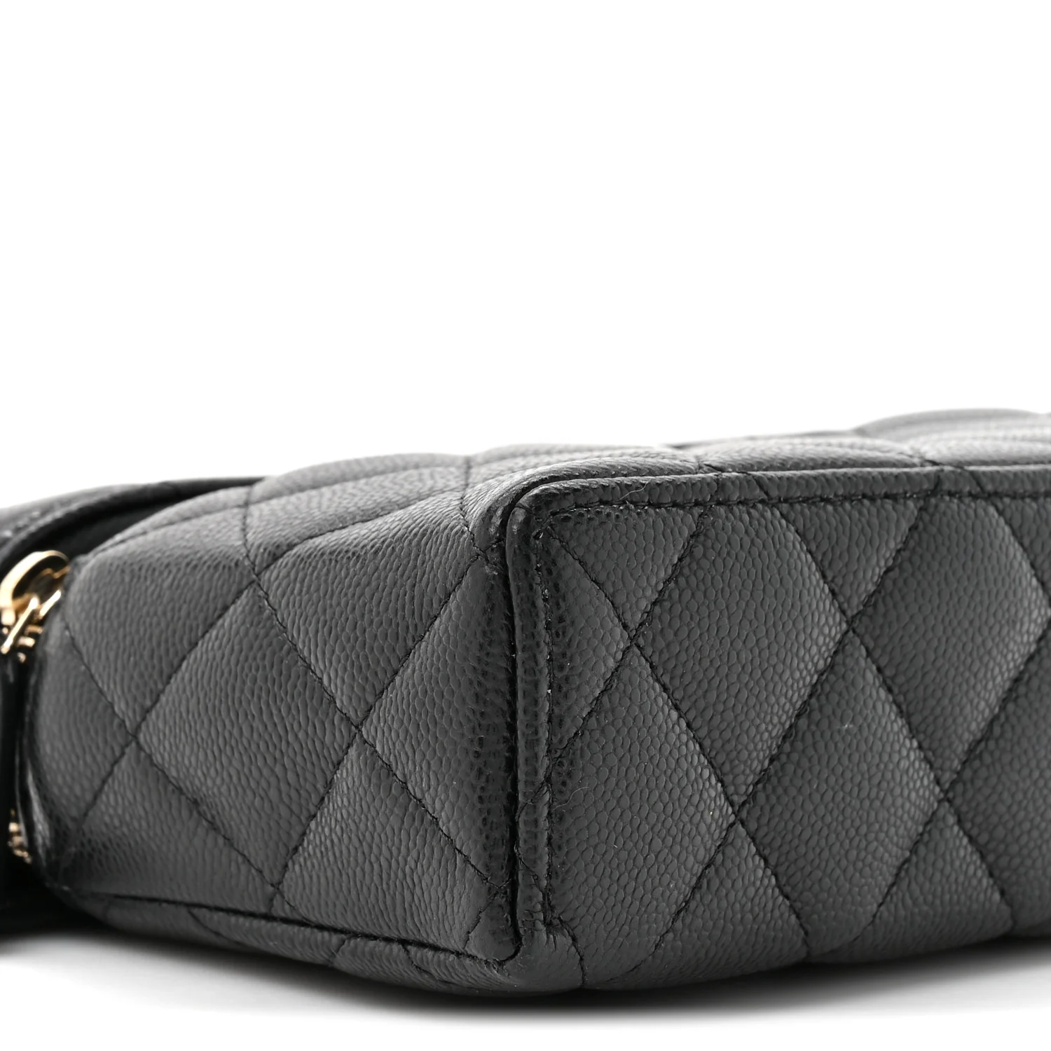 Caviar Quilted Top Handle Slim Vanity With Chain Black - Image 19