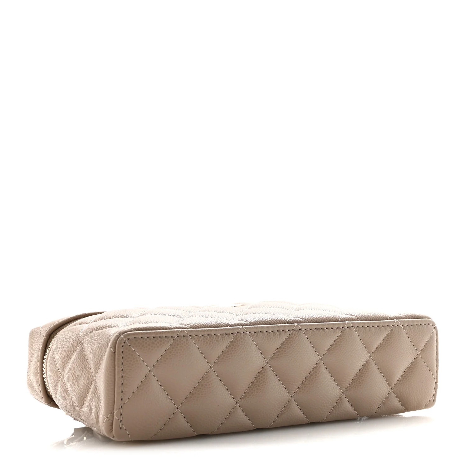 Caviar Quilted Top Handle Slim Vanity With Chain Dark Beige - Image 4