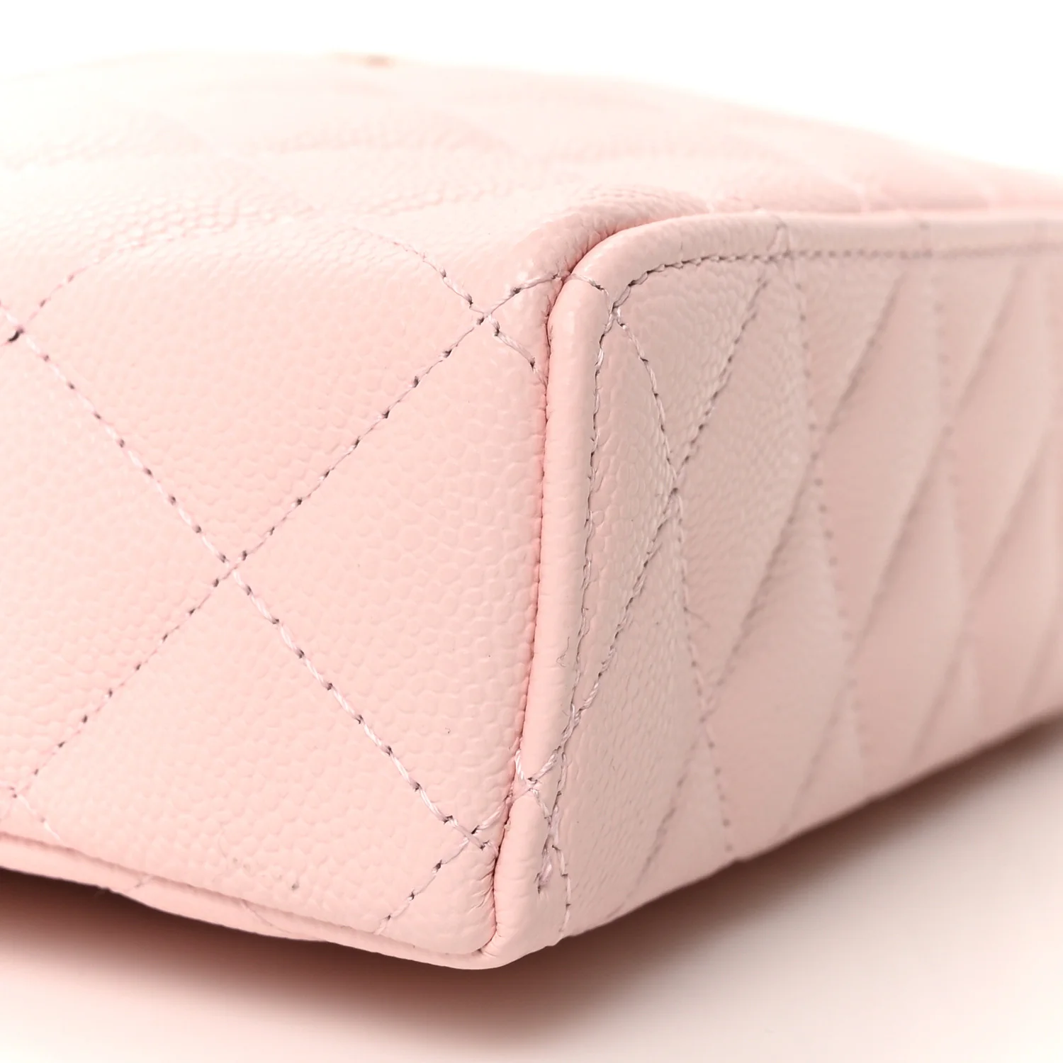 Caviar Quilted Top Handle Slim Vanity With Chain Light Pink - Image 9