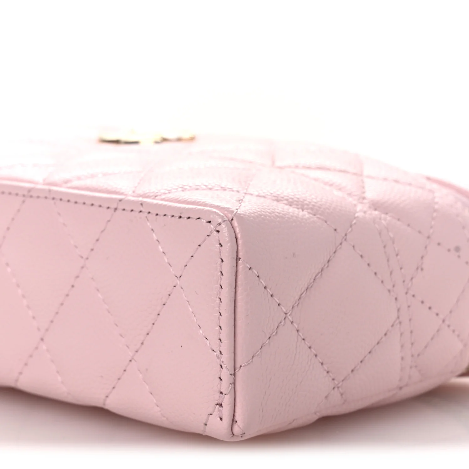 Caviar Quilted Top Handle Slim Vanity With Chain Light Pink - Image 10