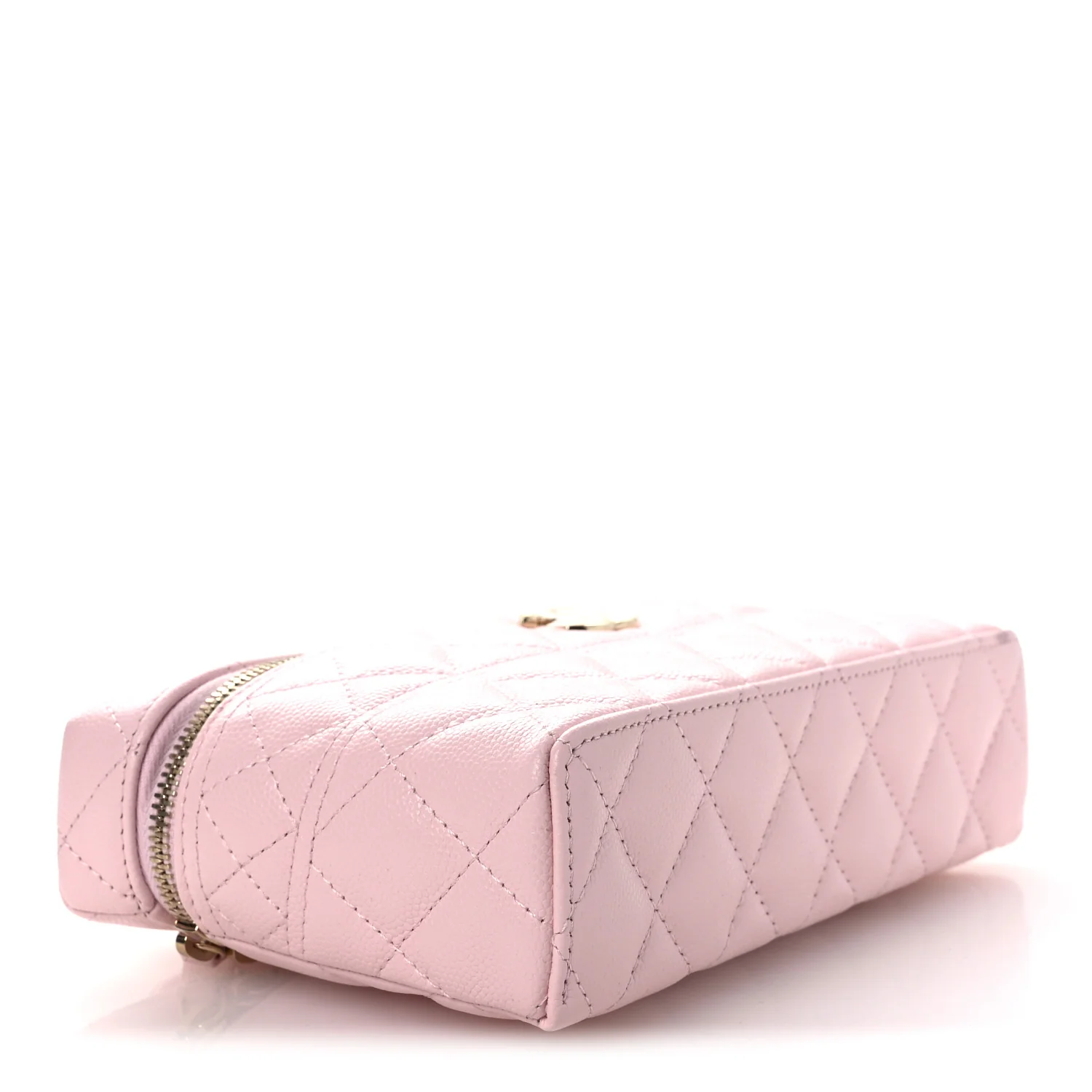 Caviar Quilted Top Handle Slim Vanity With Chain Light Pink - Image 4