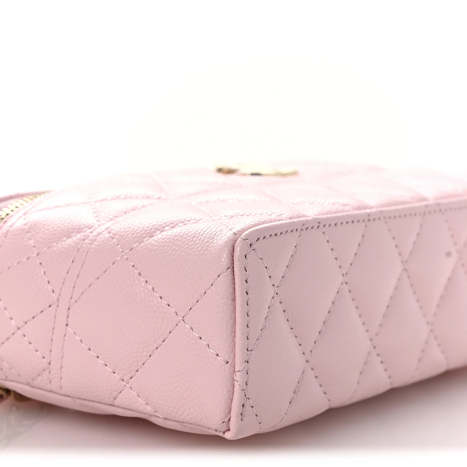 Caviar Quilted Top Handle Slim Vanity With Chain Light Pink - Image 9