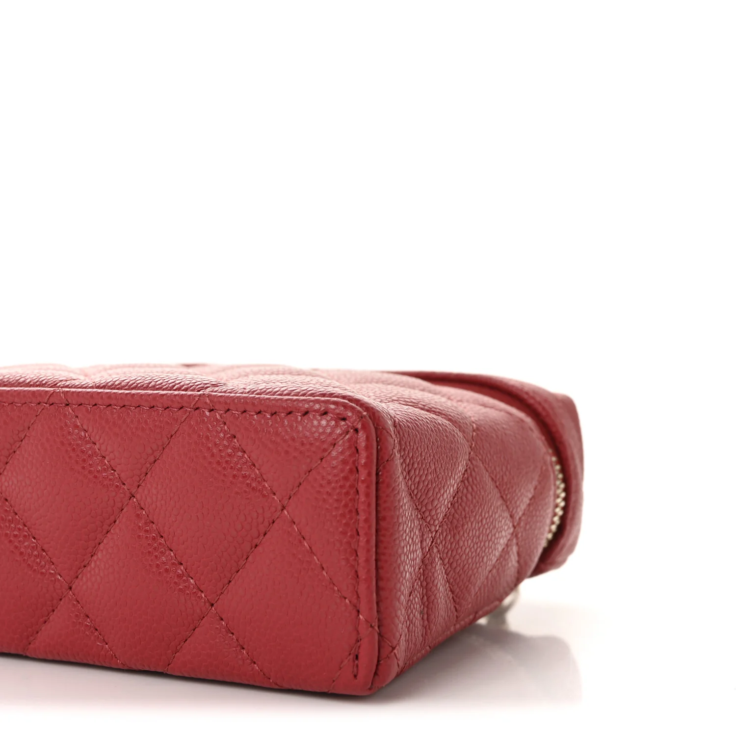 Caviar Quilted Top Handle Slim Vanity With Chain Red - Image 10