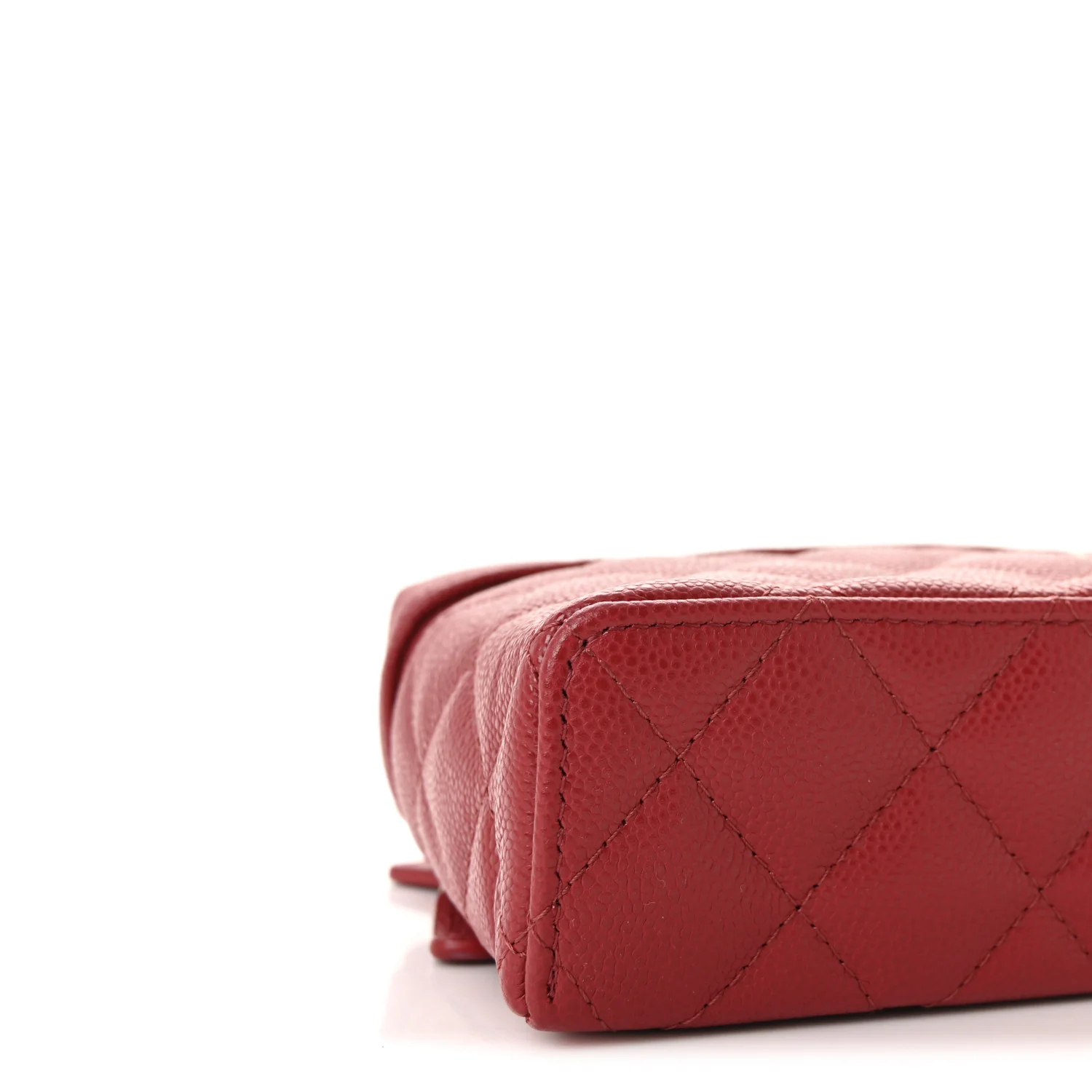 Caviar Quilted Top Handle Slim Vanity With Chain Red - Image 9