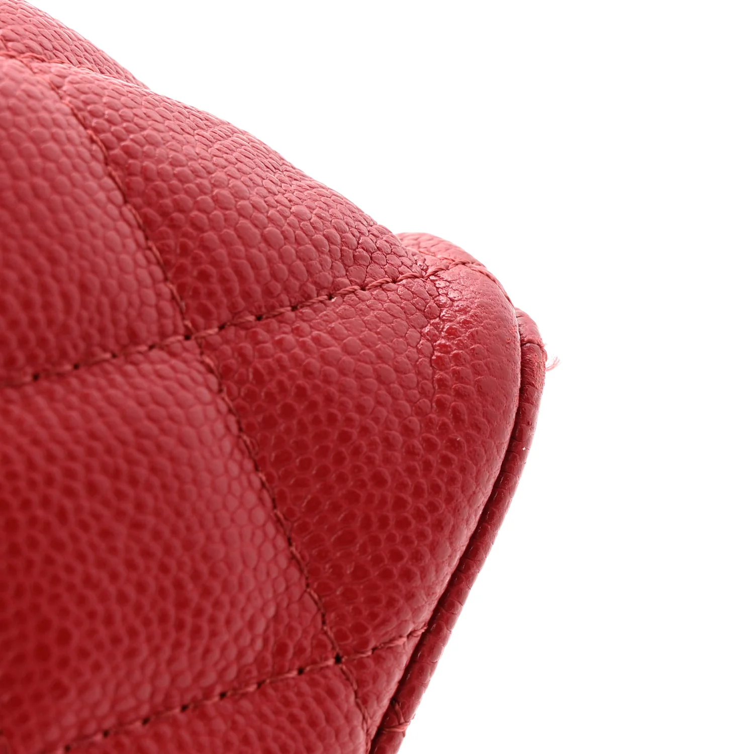 Caviar Quilted Top Handle Slim Vanity With Chain Red - Image 12